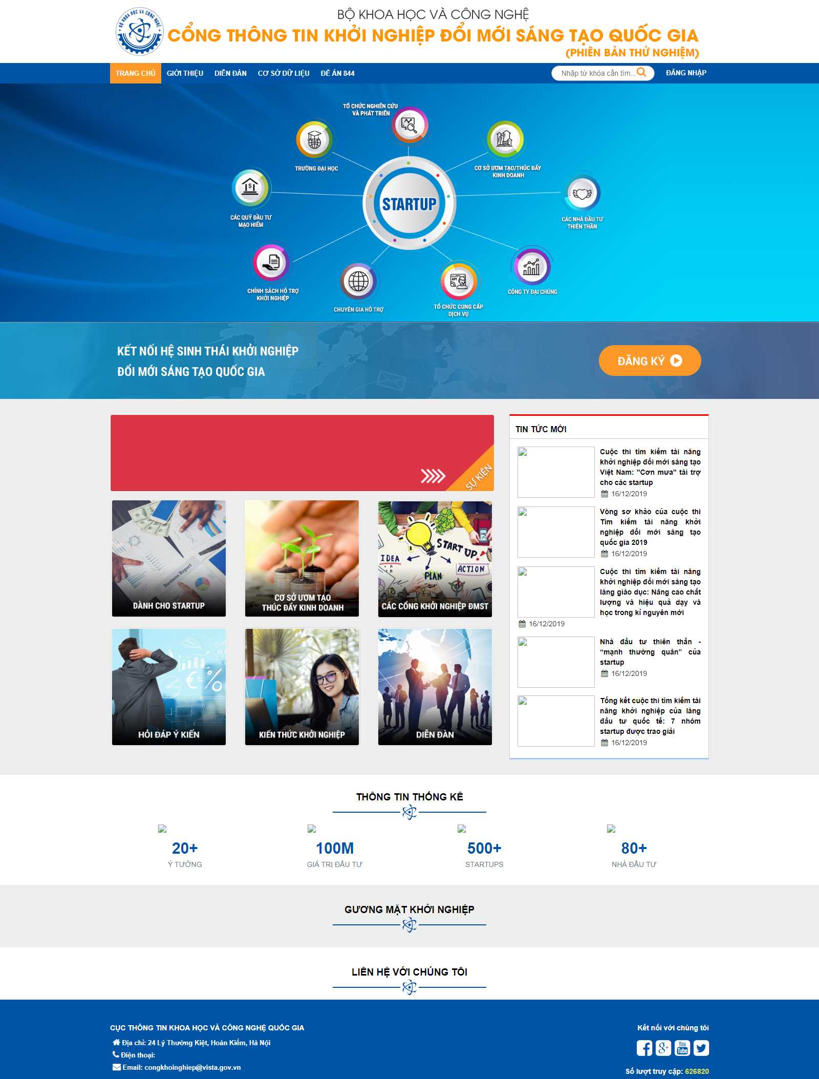 Thiết kế Web quảng bình startup.gov.vn