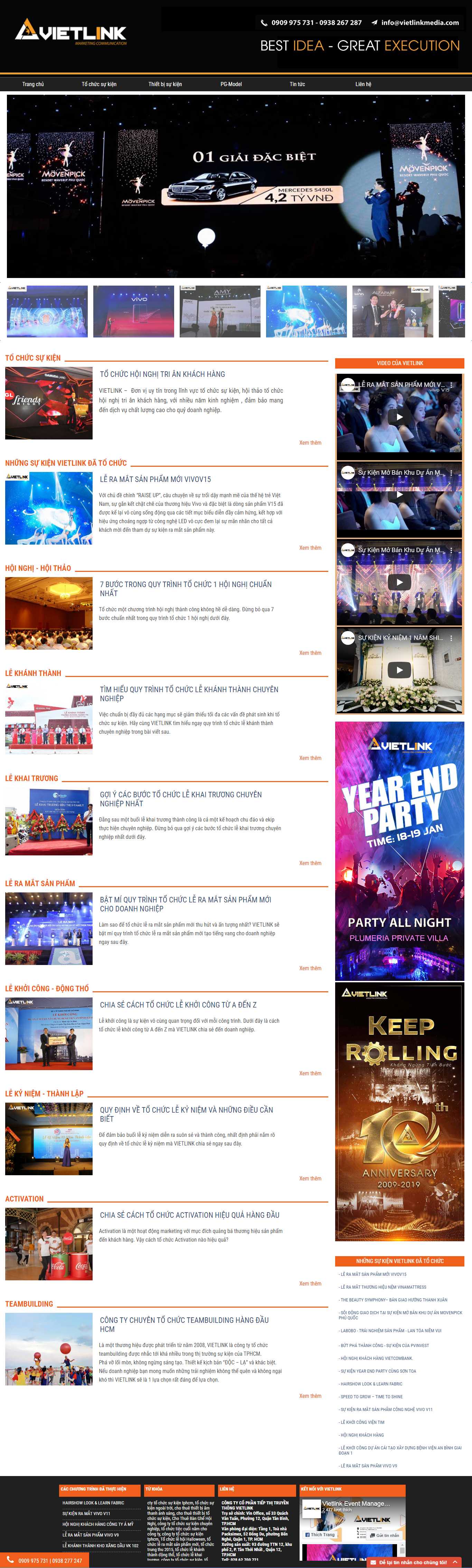 Thiết kế Web tổ chức sự kiện, truyền thông tochucsukienpro.com