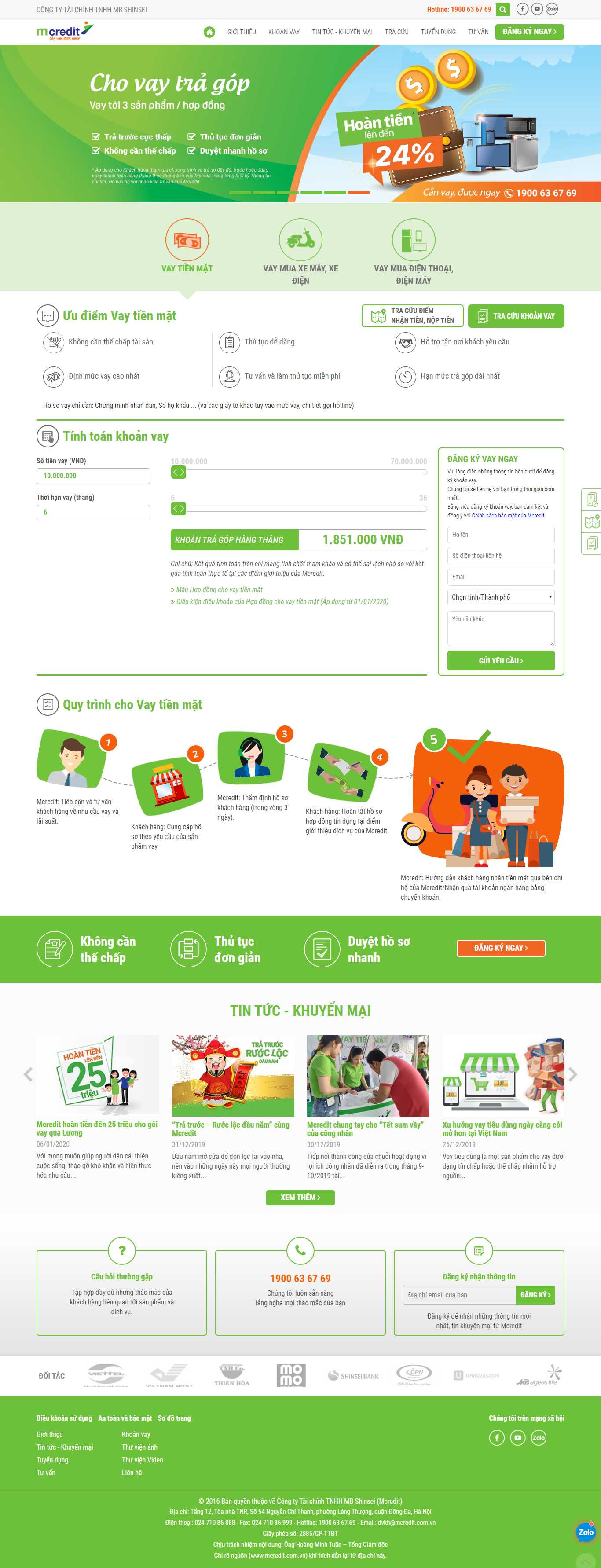 Thiết kế Web chứng khoán tài chính forex mcredit.com.vn