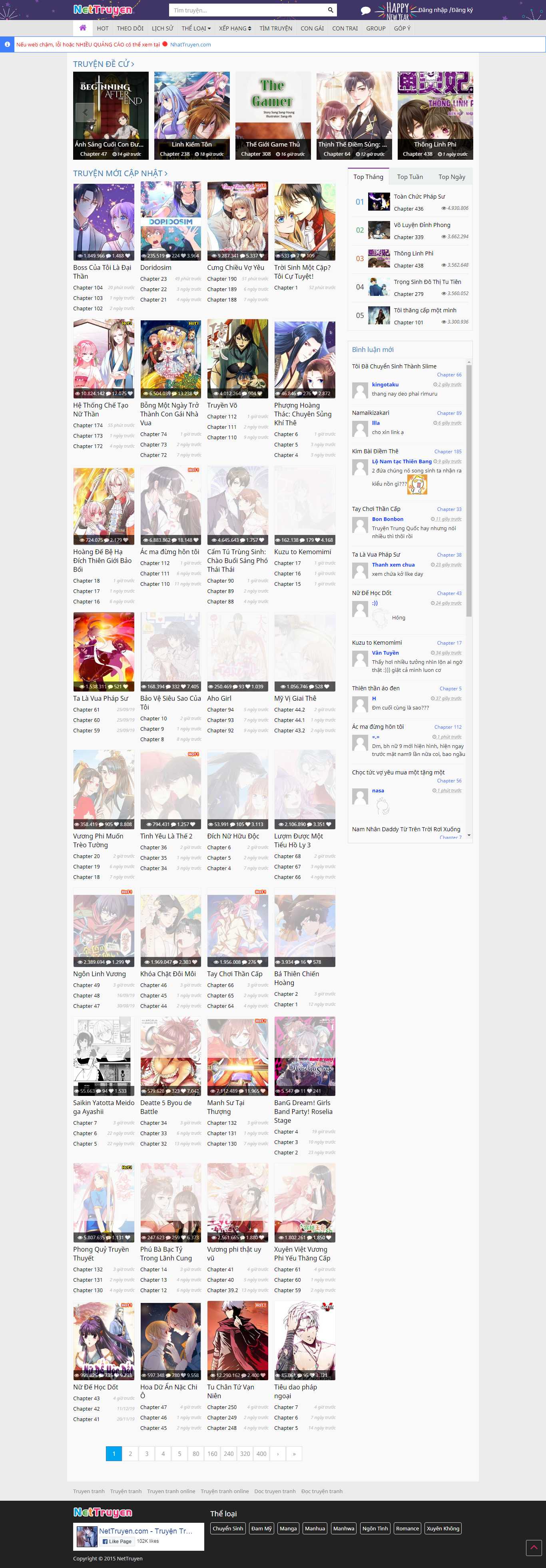 Thiết kế Web truyện tranh nettruyen.com