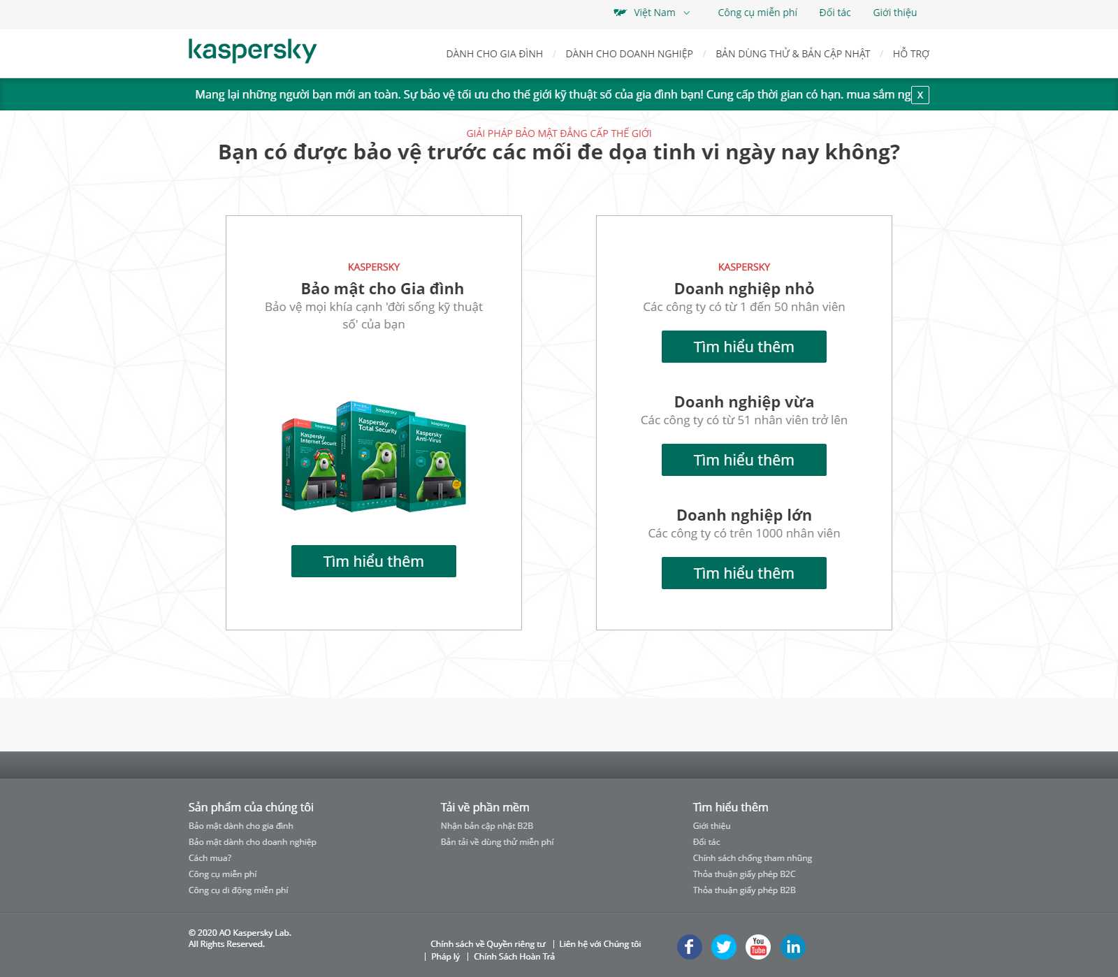Thiết kế Web thái nguyên kaspersky.com.vn