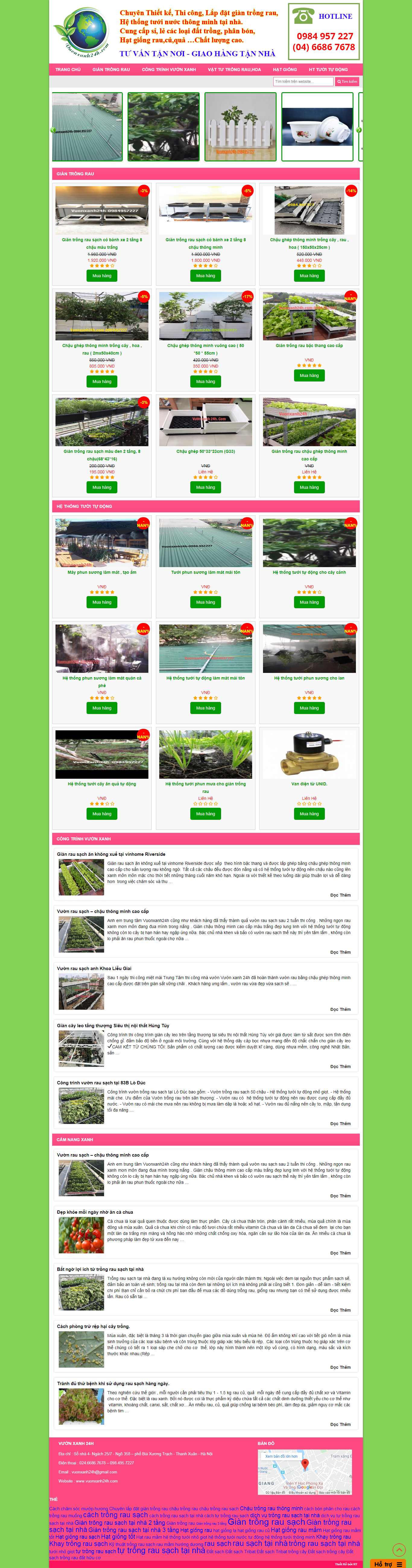 Thiết kế Web bán hạt giống cây trồng vuonxanh24h.com