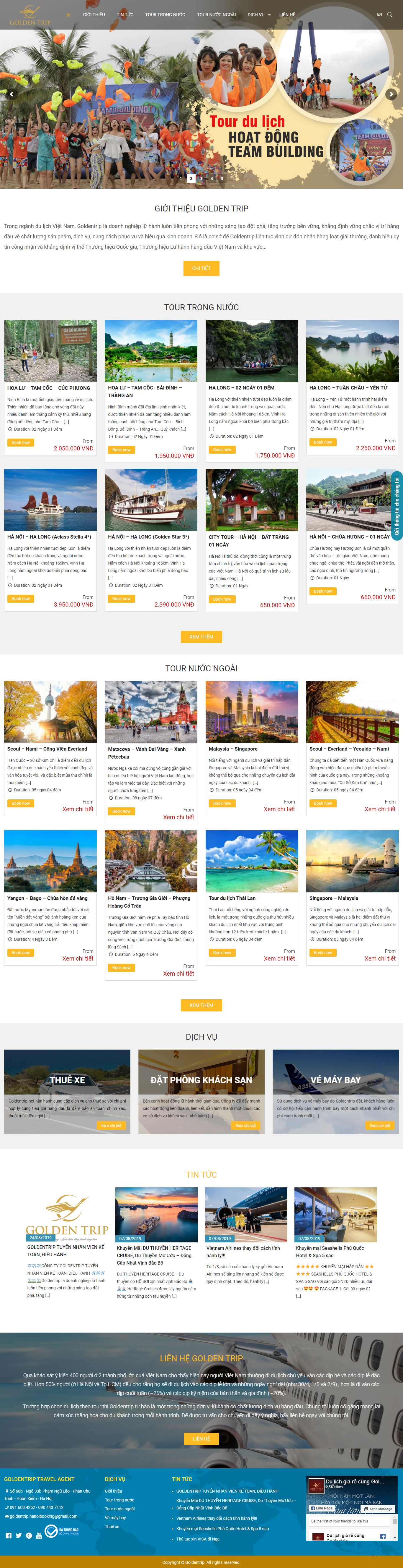 Thiết kế Web chuẩn seo giá rẻ goldentrip.net