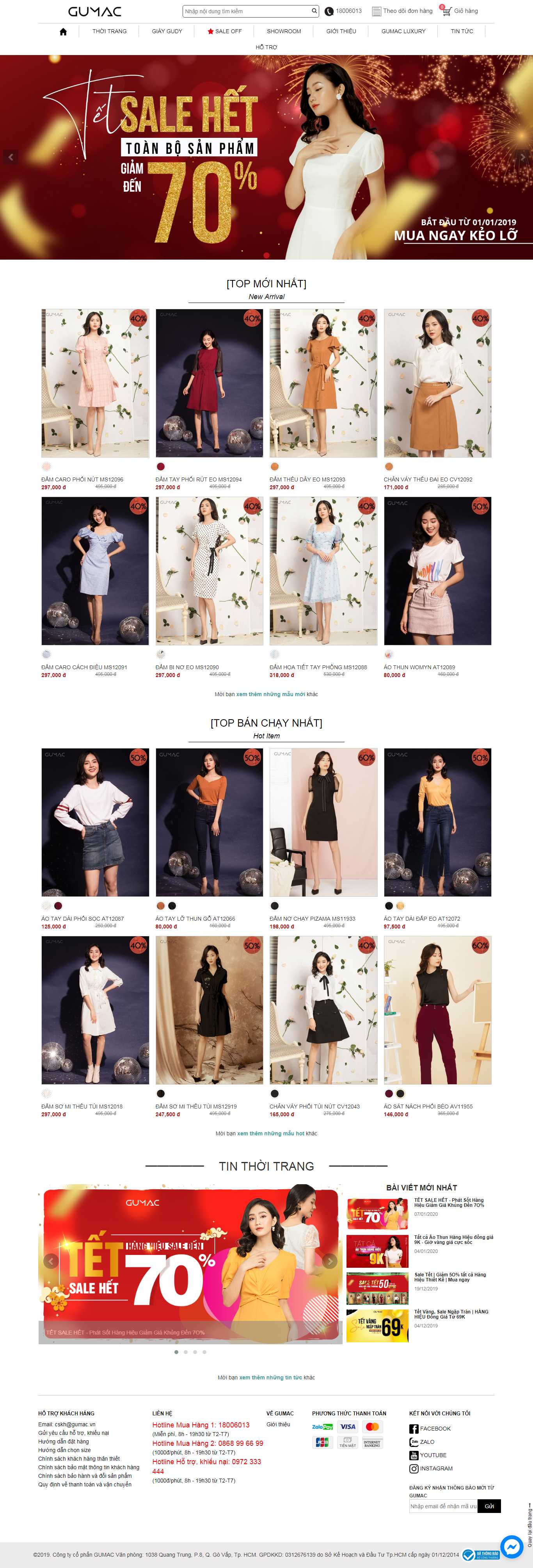 Thiết kế Web bán quần áo gumac.vn