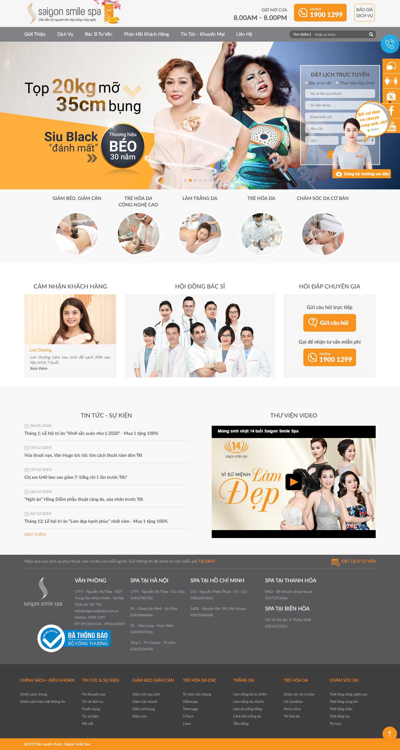 Thiết kế Web thẩm mỹ viện saigonsmilespa.com.vn