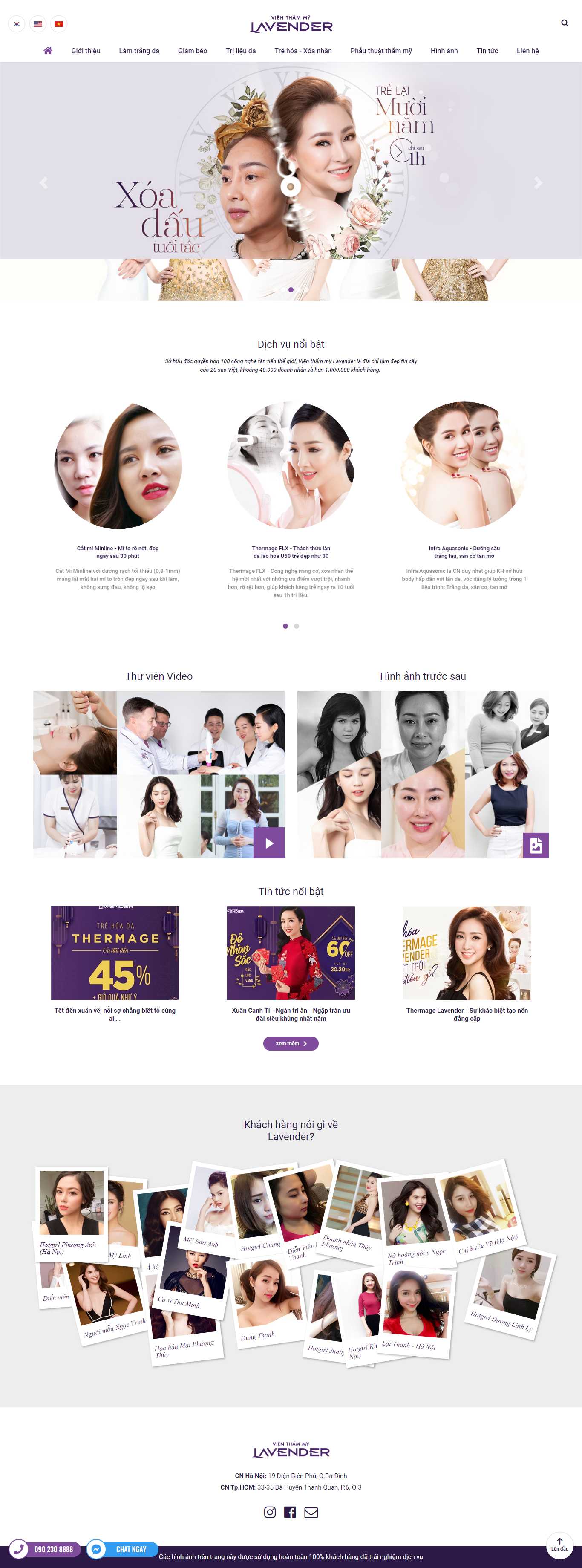 Thiết kế Web thẩm mỹ viện vienthammylavender.vn