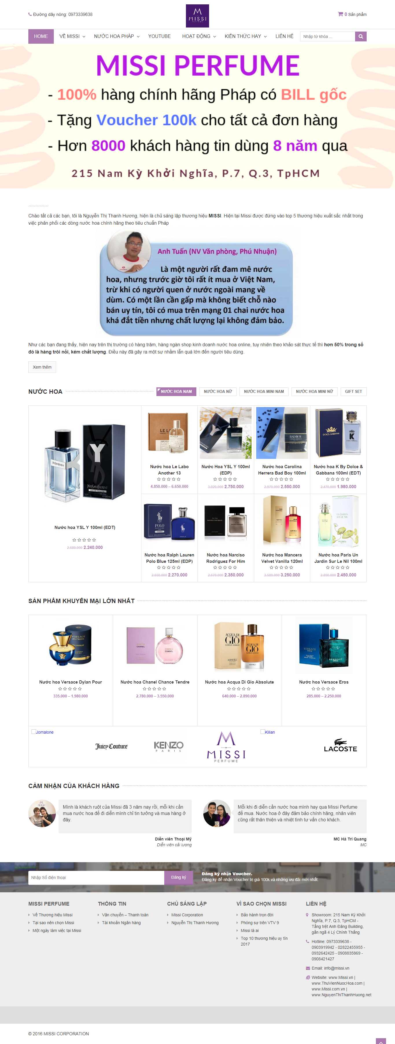 Thiết kế Web bán nước hoa missi.com.vn