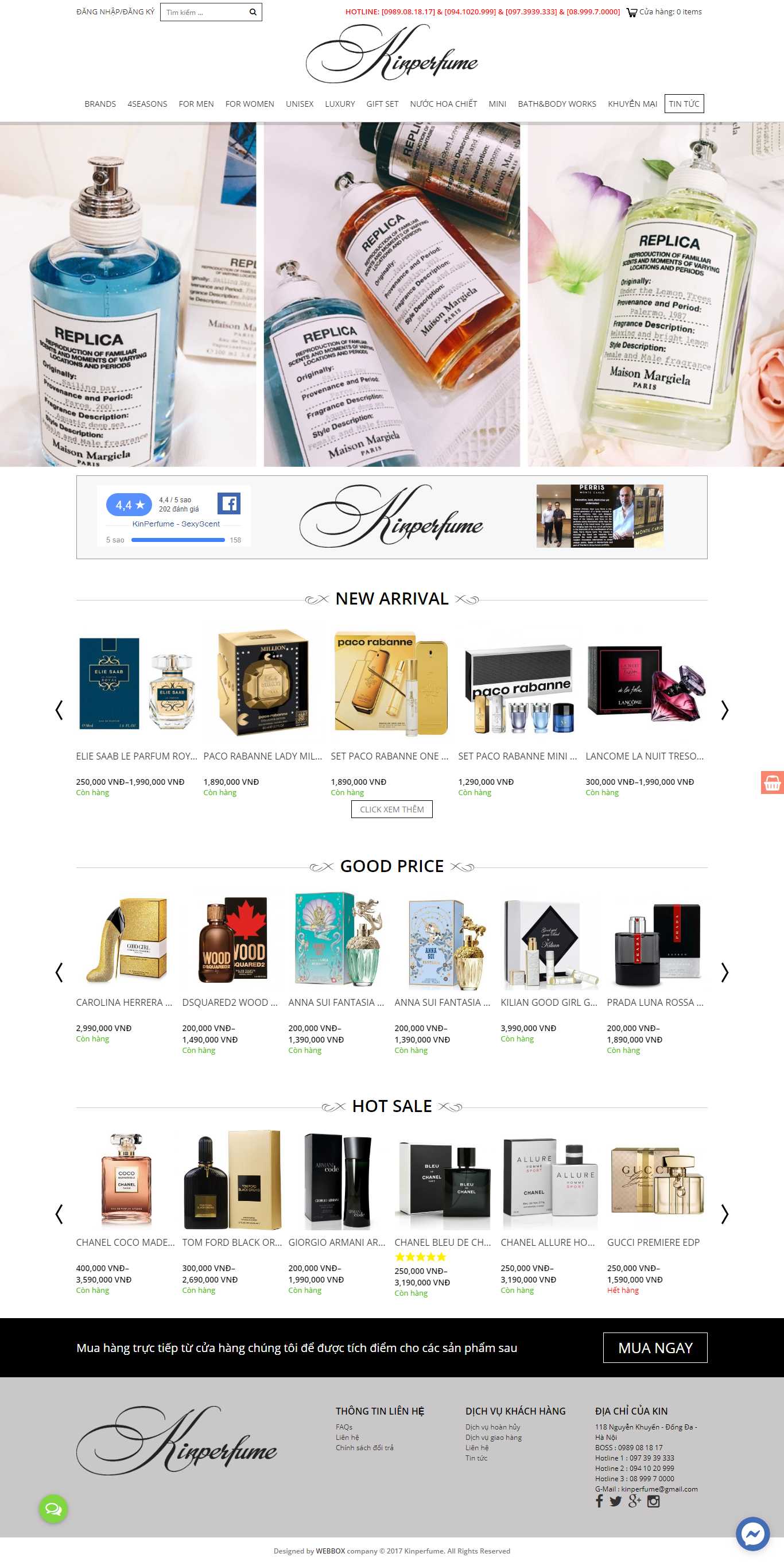 Thiết kế Web bán nước hoa kinperfume.com