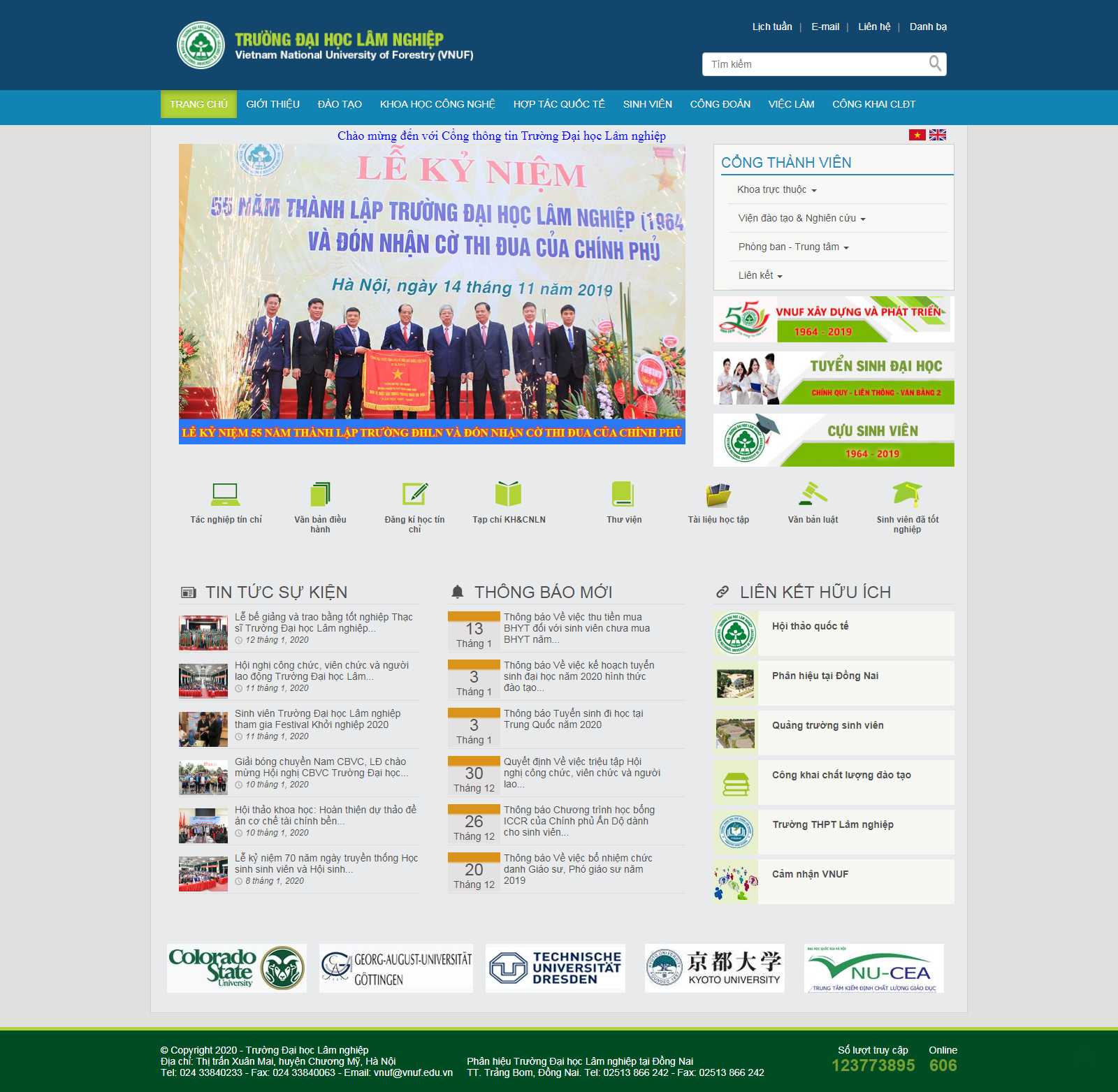 Thiết kế Web quận 4 vnuf.edu.vn