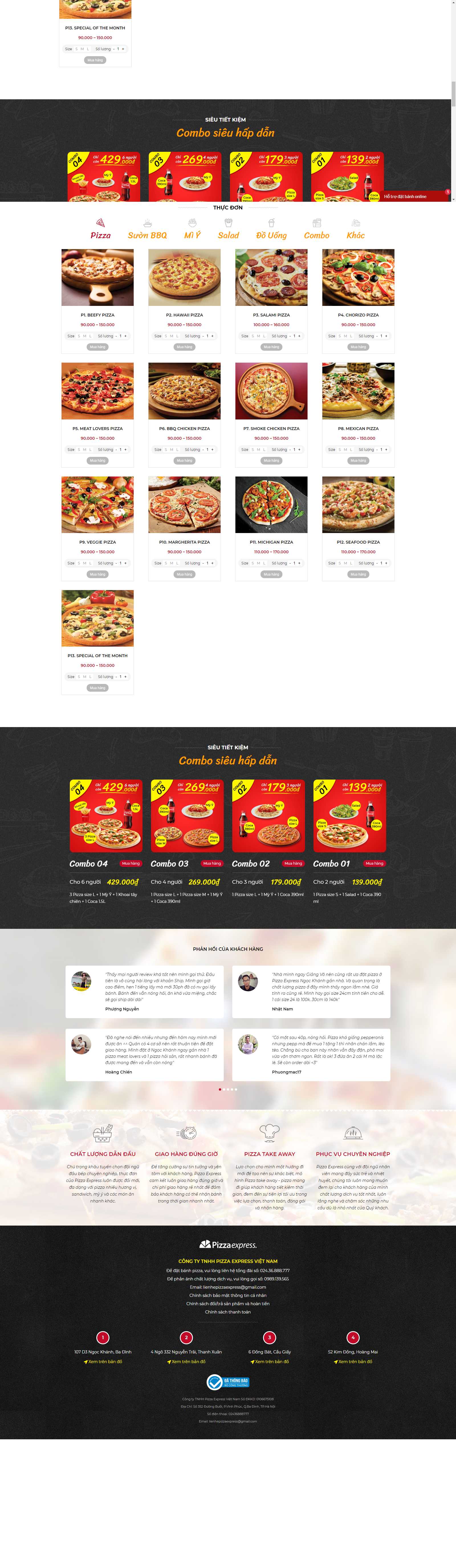 Thiết kế Web quận 5 pizzaexpress.vn