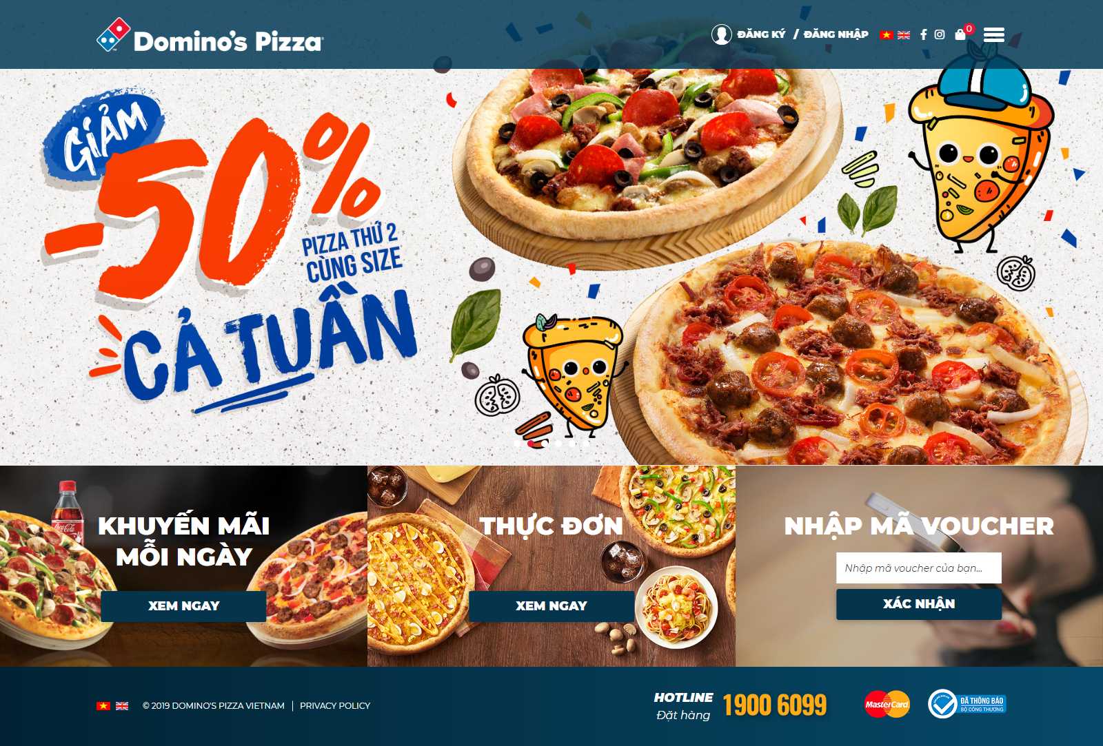 Thiết kế Web quận 6 dominos.vn