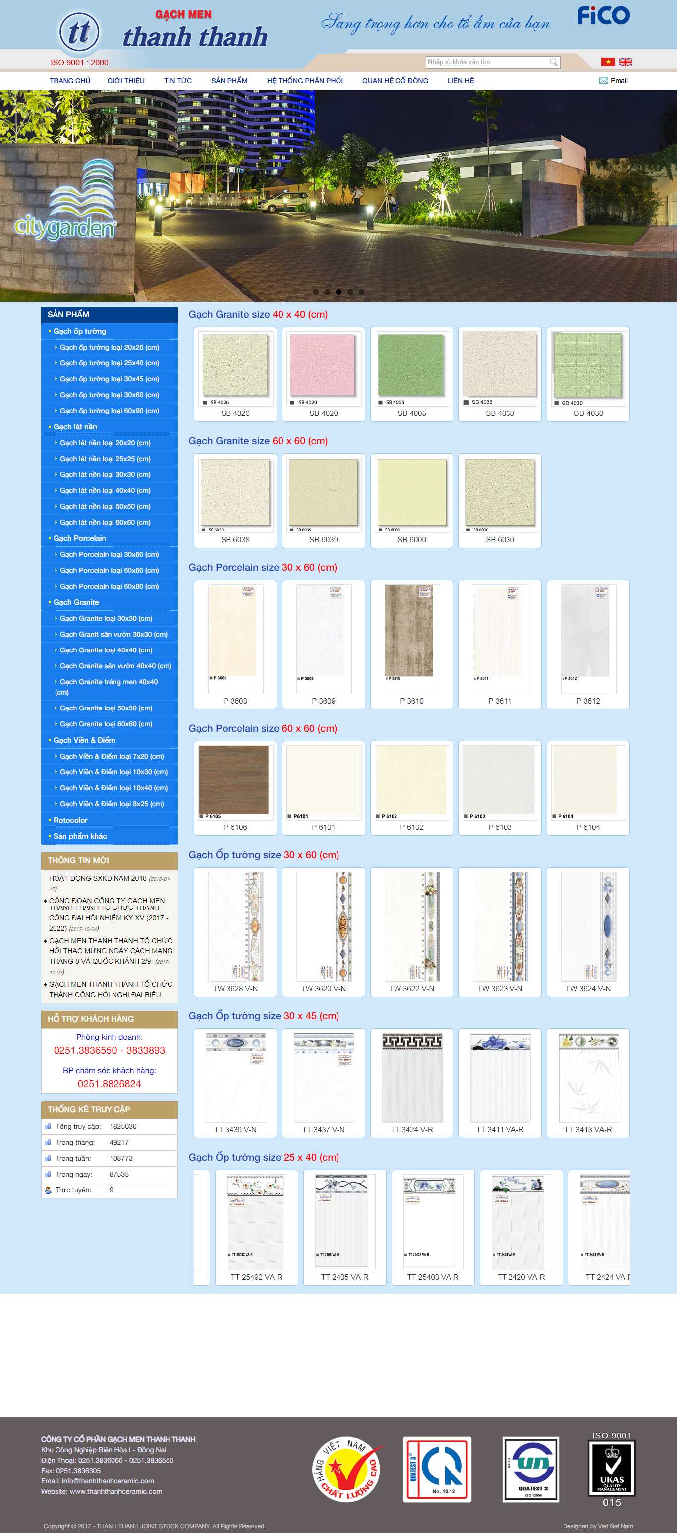 Thiết kế Web công ty gạch men thanhthanhceramic.com