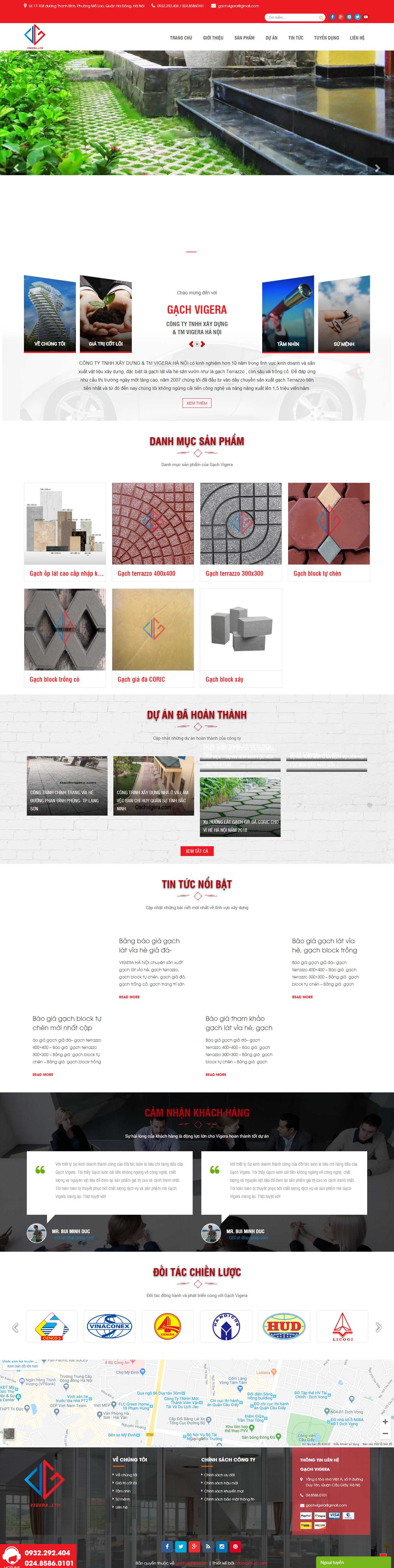 Thiết kế Web công ty gạch men gachvigera.com