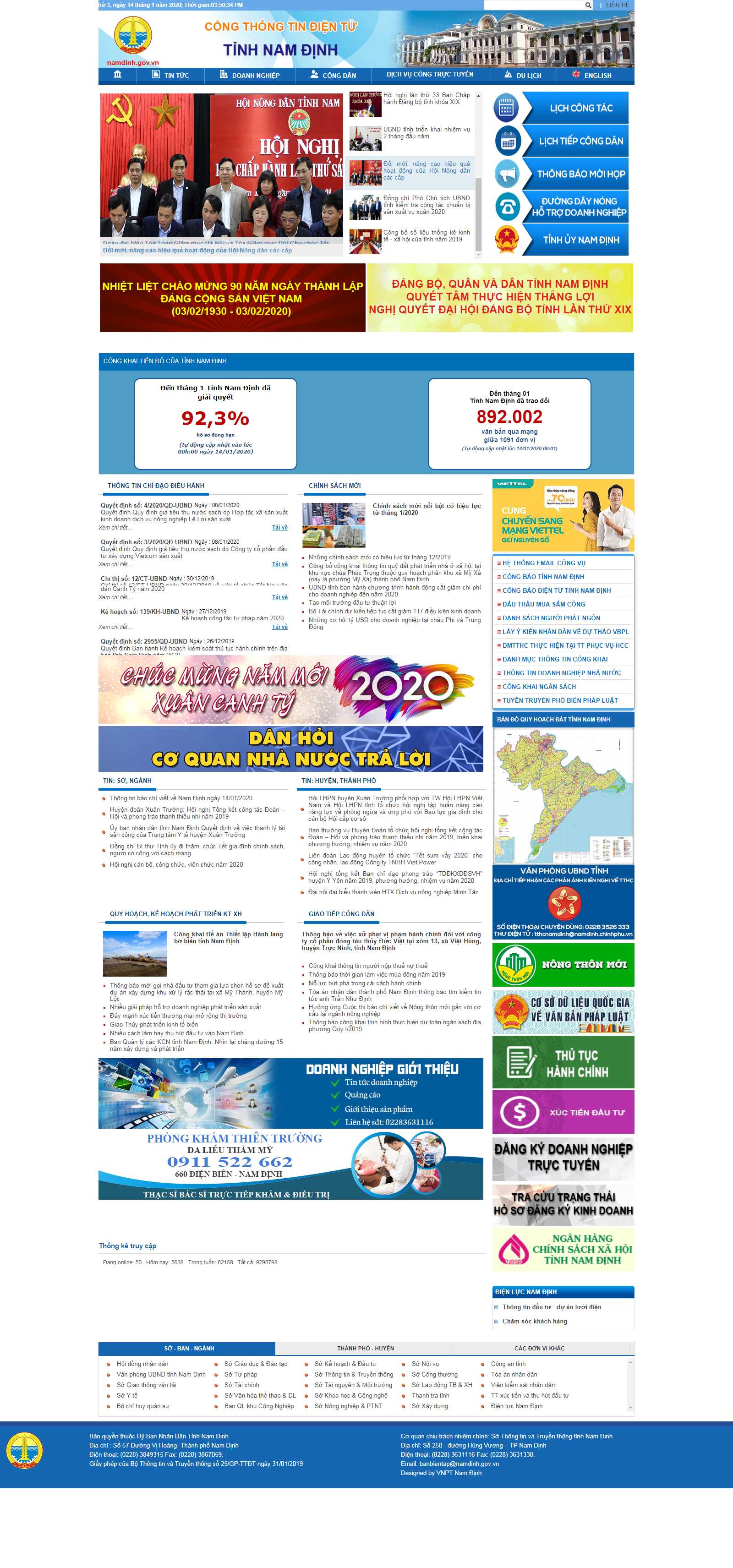 Thiết kế Web Ủy ban nhân nhân namdinh.gov.vn