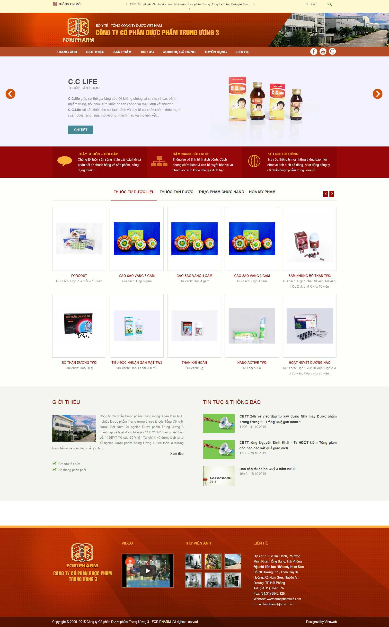 Thiết kế Web y học duocphamtw3.com