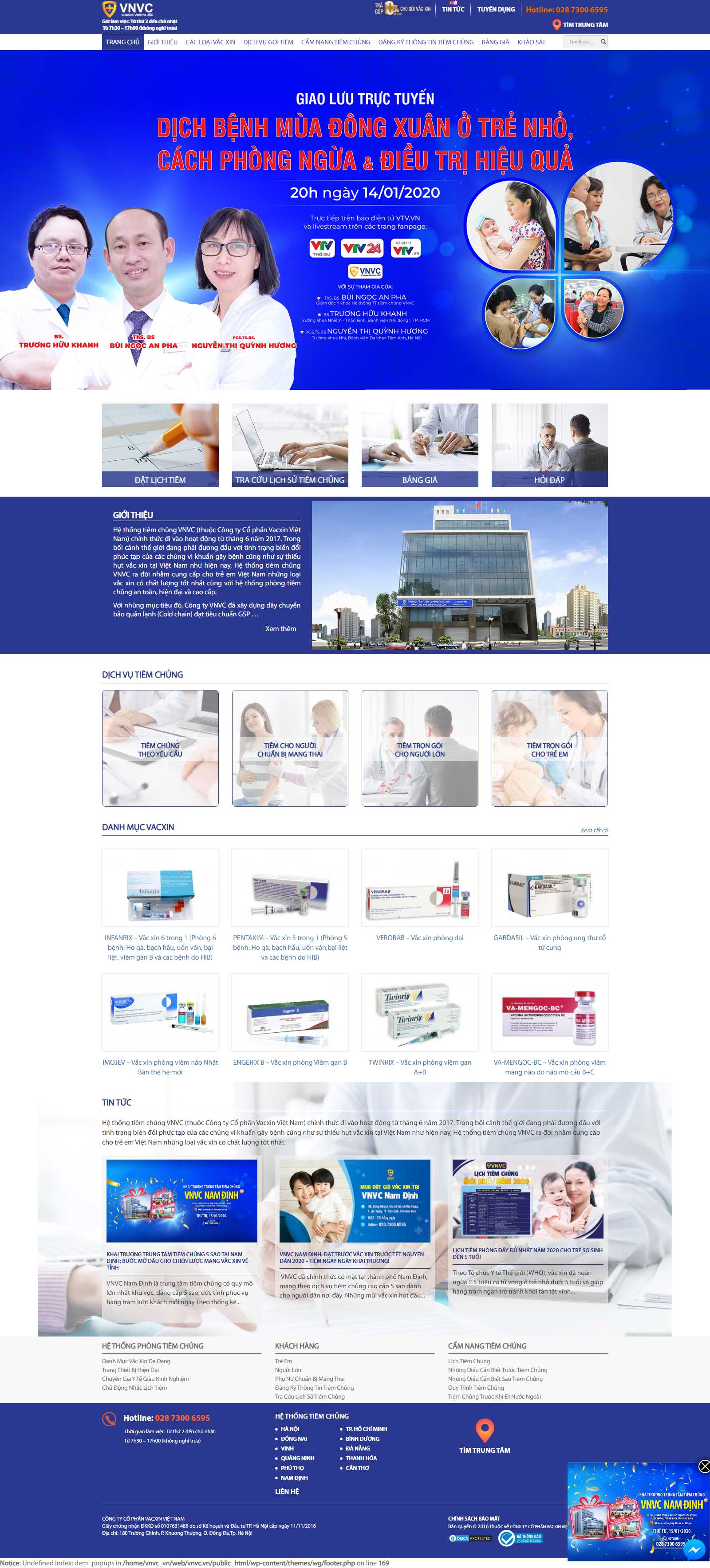 Thiết kế Web y tế vnvc.vn