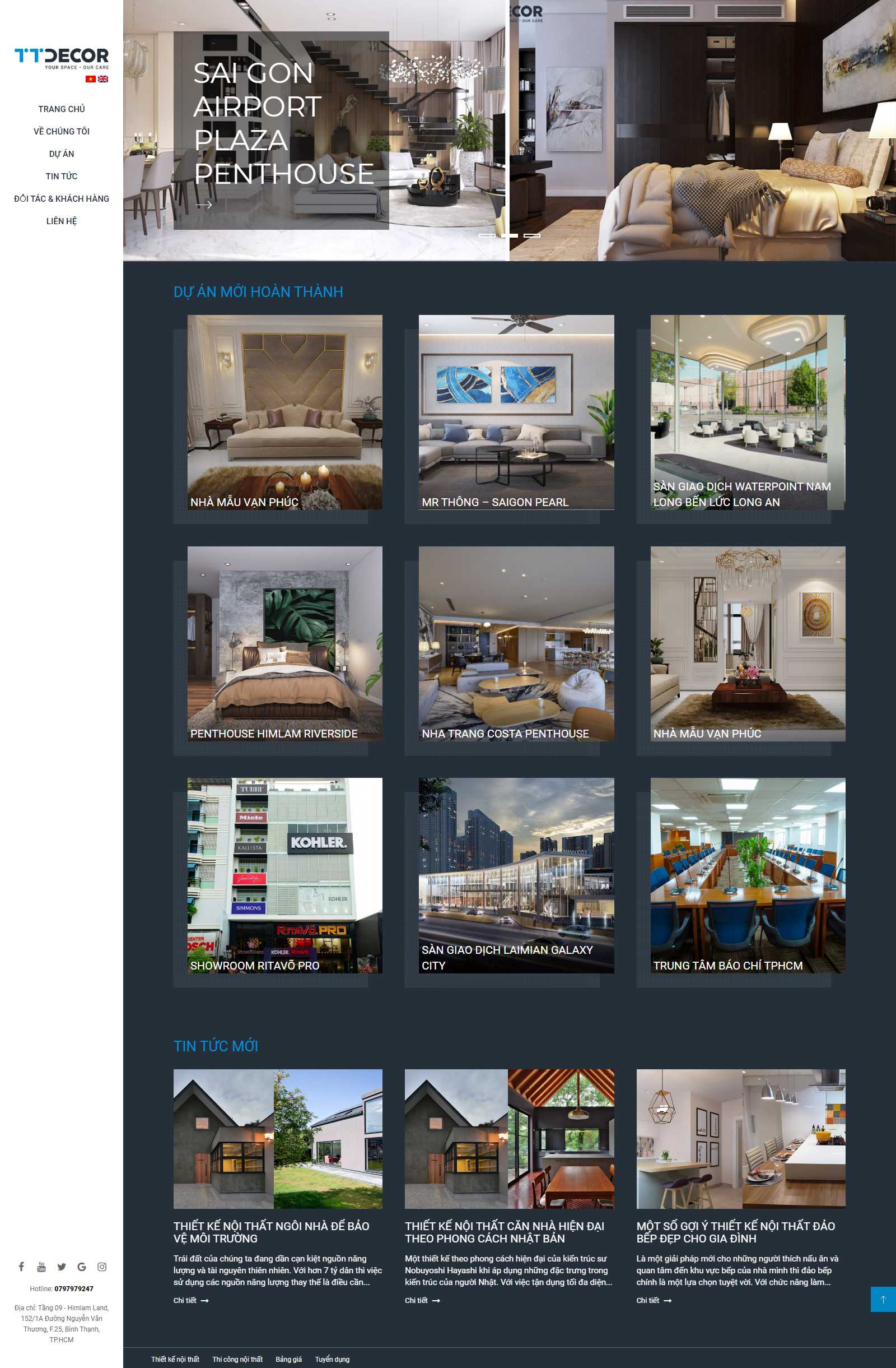 Thiết kế Web kiến trúc ttdecor.net