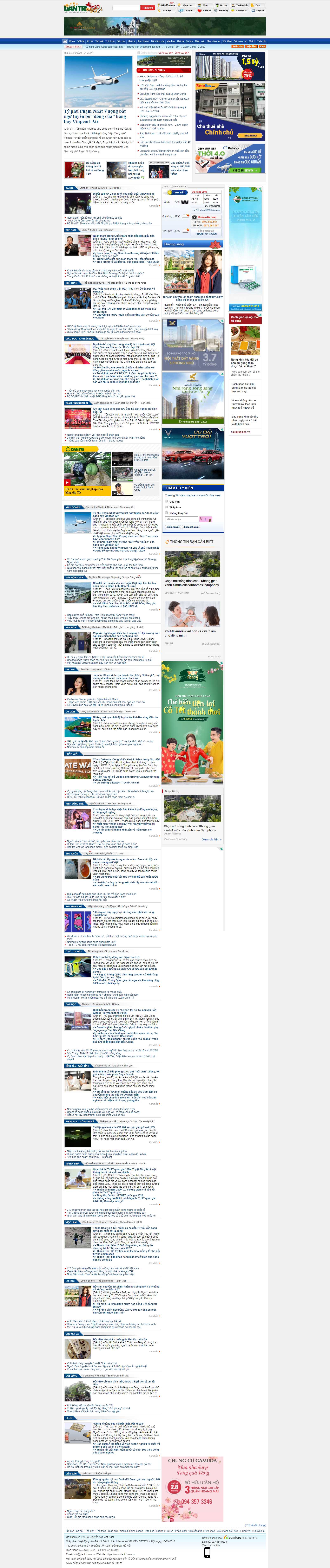 Thiết kế Web báo chí dantri.com.vn