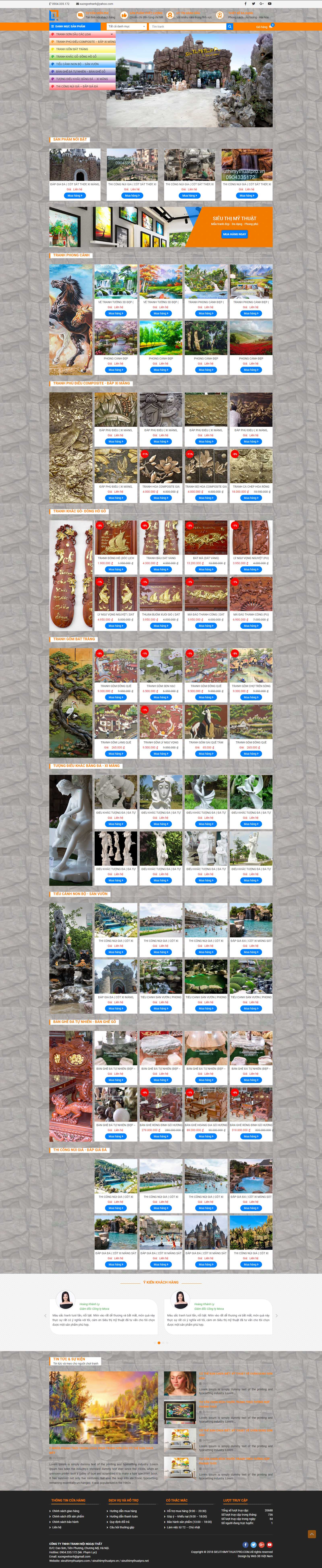 Thiết kế Web điêu khắc sieuthimythuatpro.vn