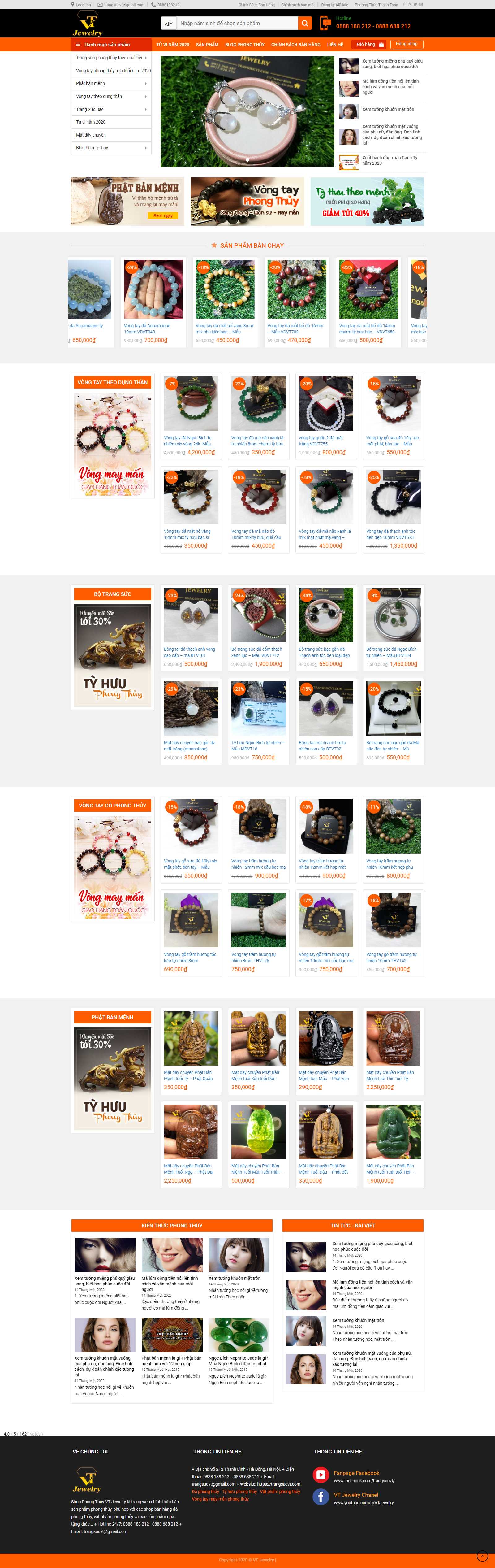 Thiết kế Web vòng tay phong thủy trangsucvt.com