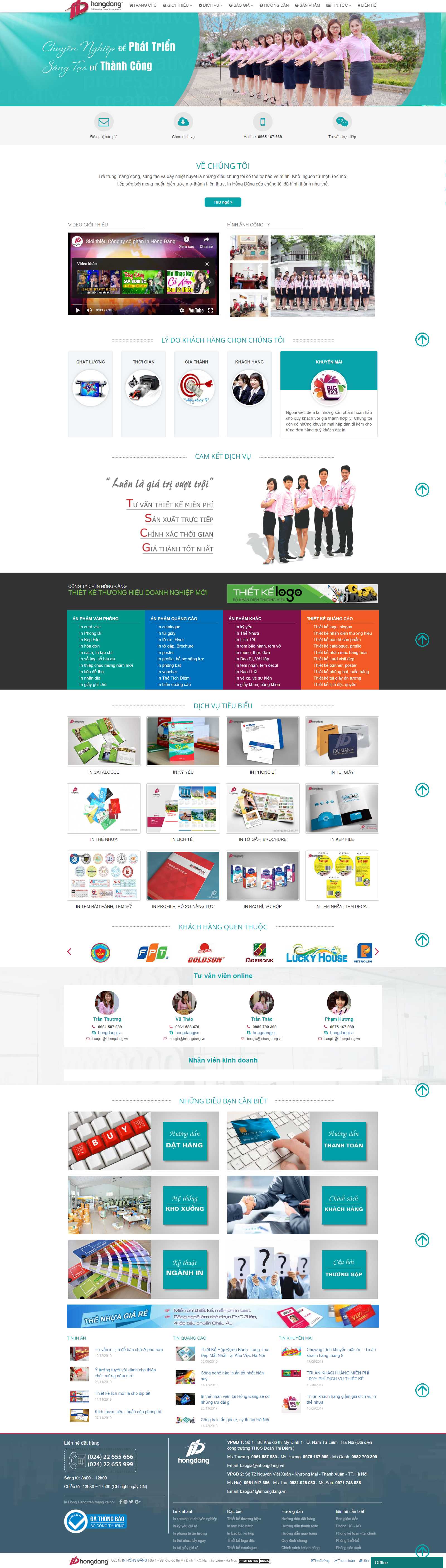 Thiết kế Web hiệu quả inhongdang.com.vn