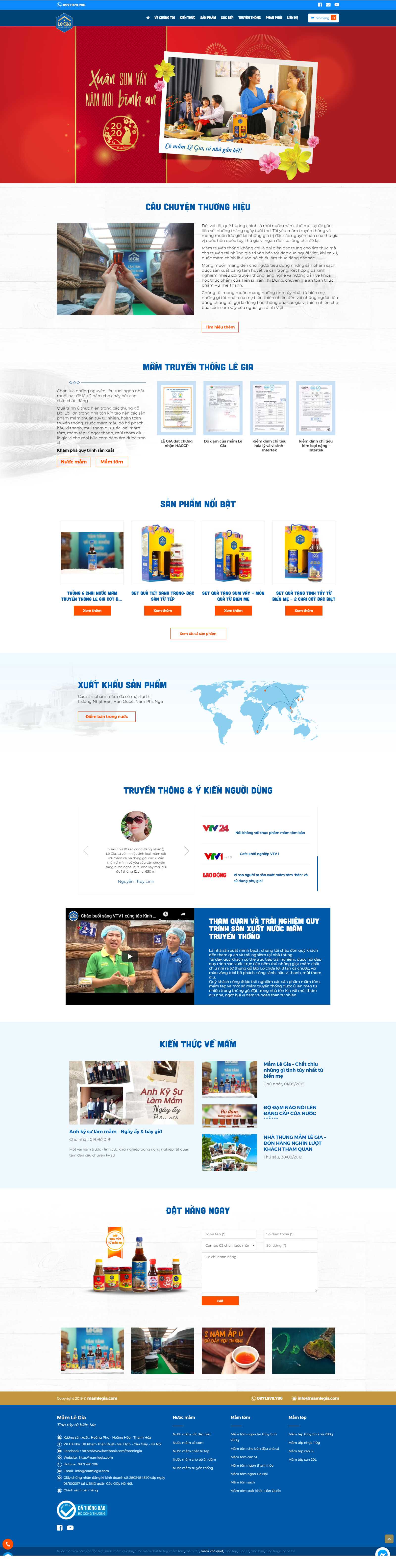 Thiết kế Web đẹp nhất nuocmamlegia.com