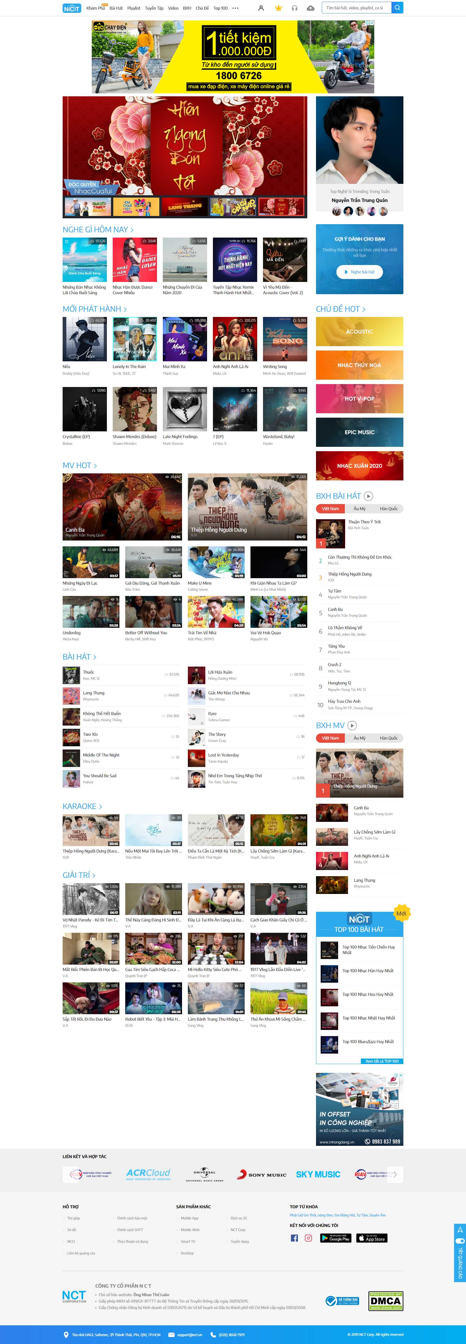 Thiết kế Web nhạc nhaccuatui.com