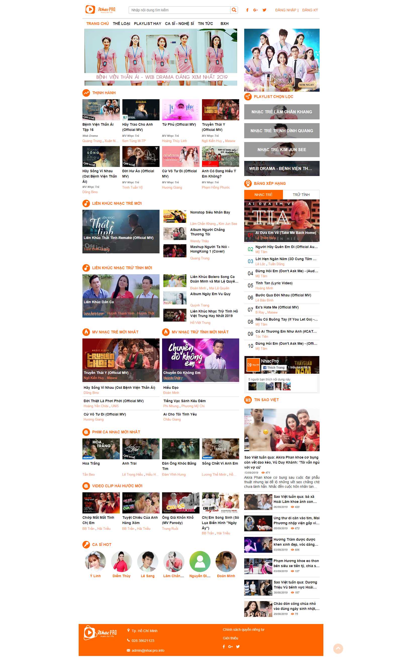 Thiết kế Web nhạc nhacpro.vn