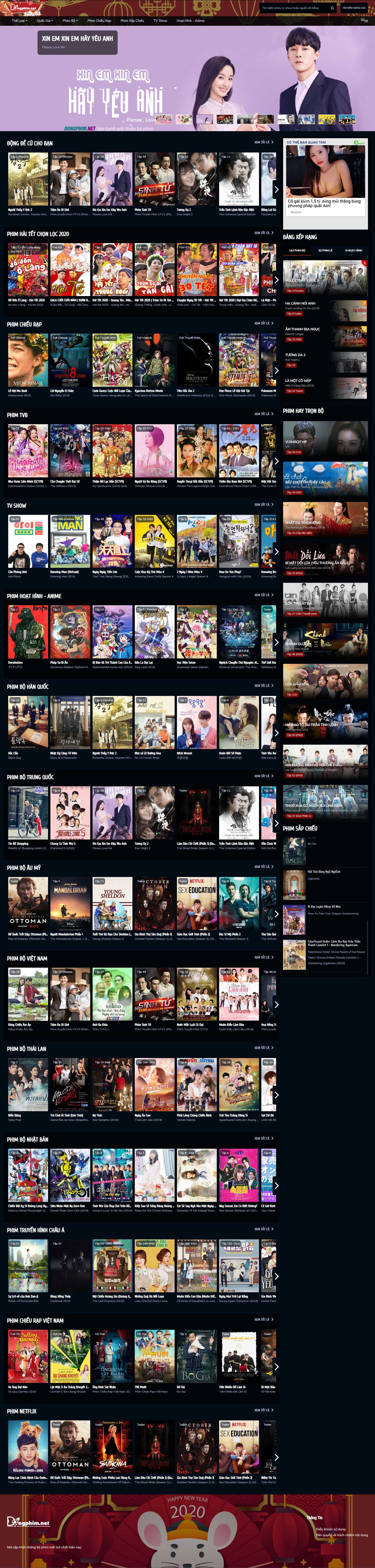 Thiết kế Web phim dongphim.net