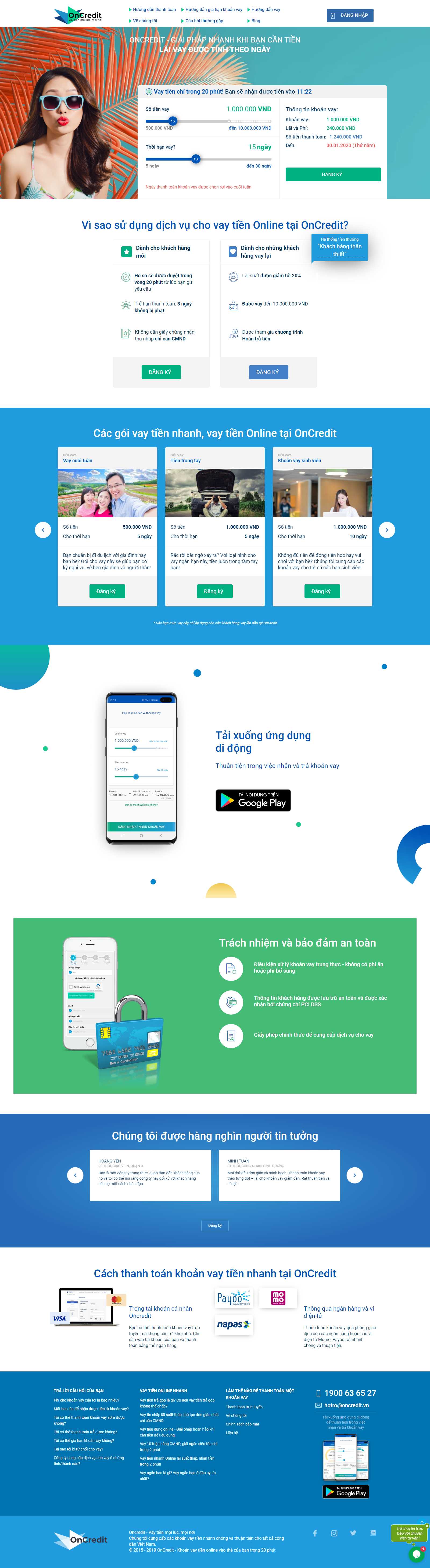 Thiết kế Web mẫu có sẵn oncredit.vn