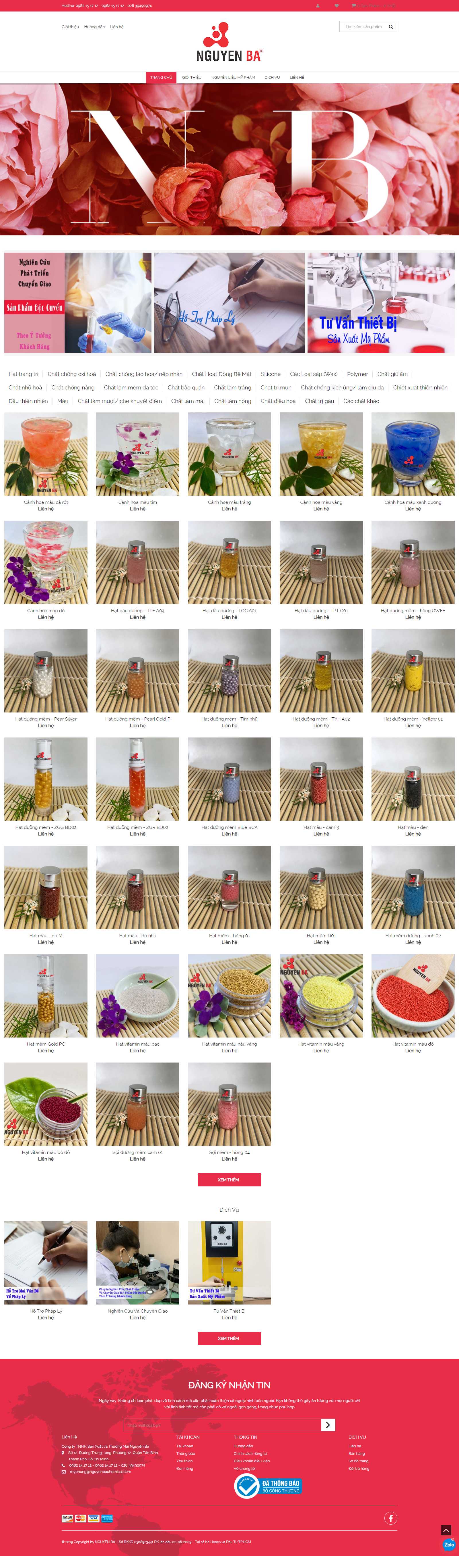 Thiết kế Web mẫu có sẵn hoachatmypham.vn