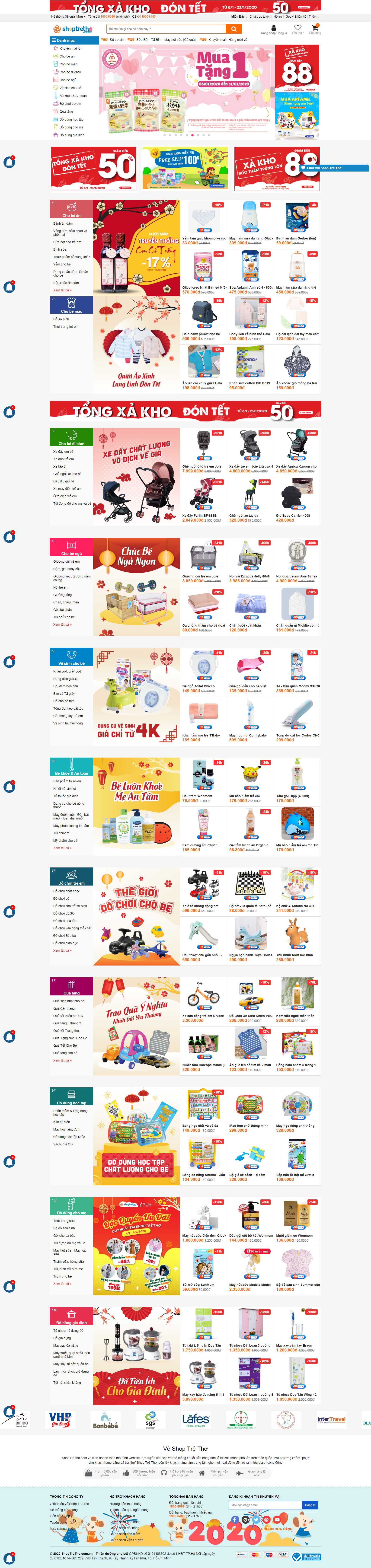 Thiết kế Web mẹ và bé shoptretho.com.vn