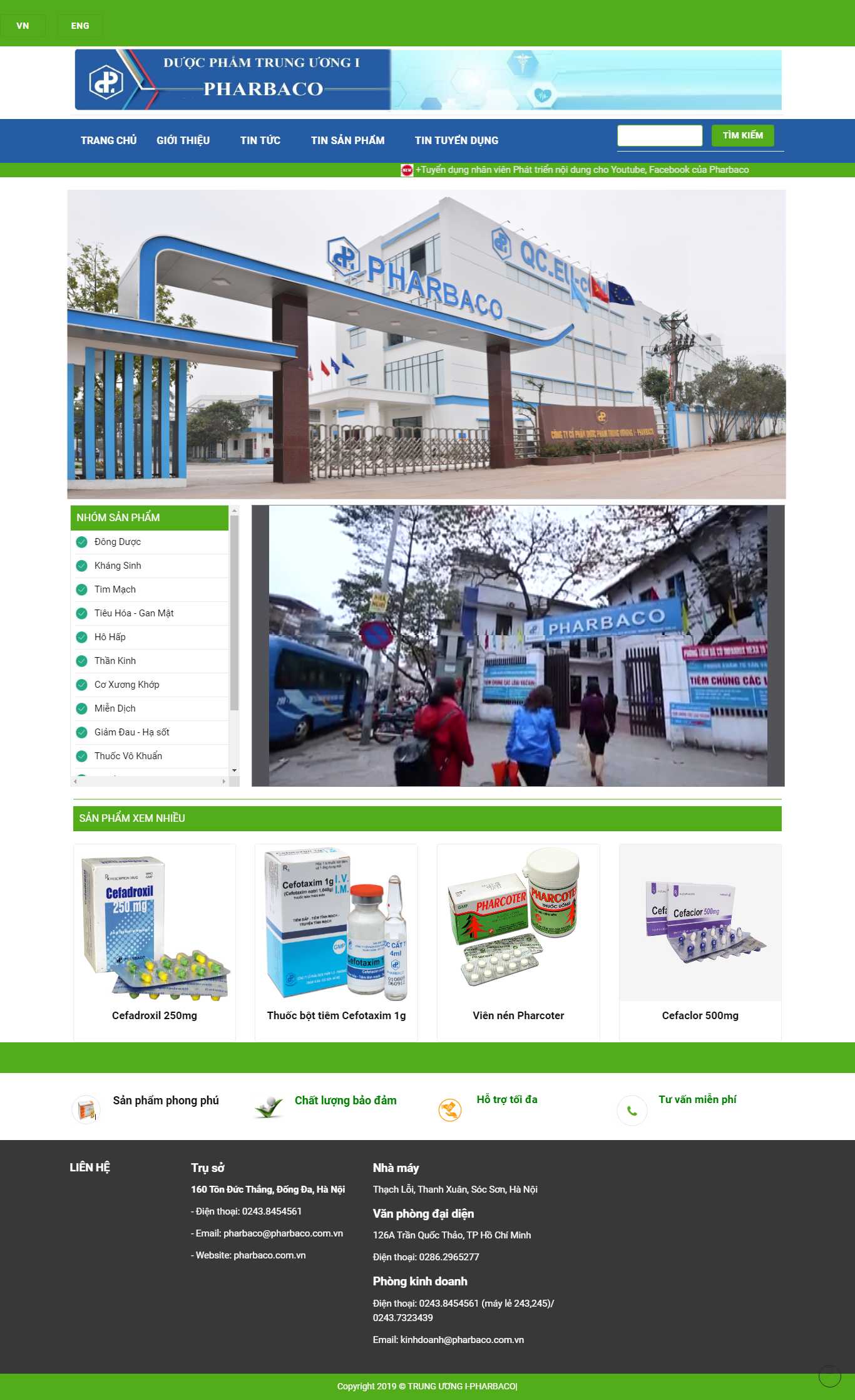 Thiết kế Web công ty dược pharbaco.com.vn