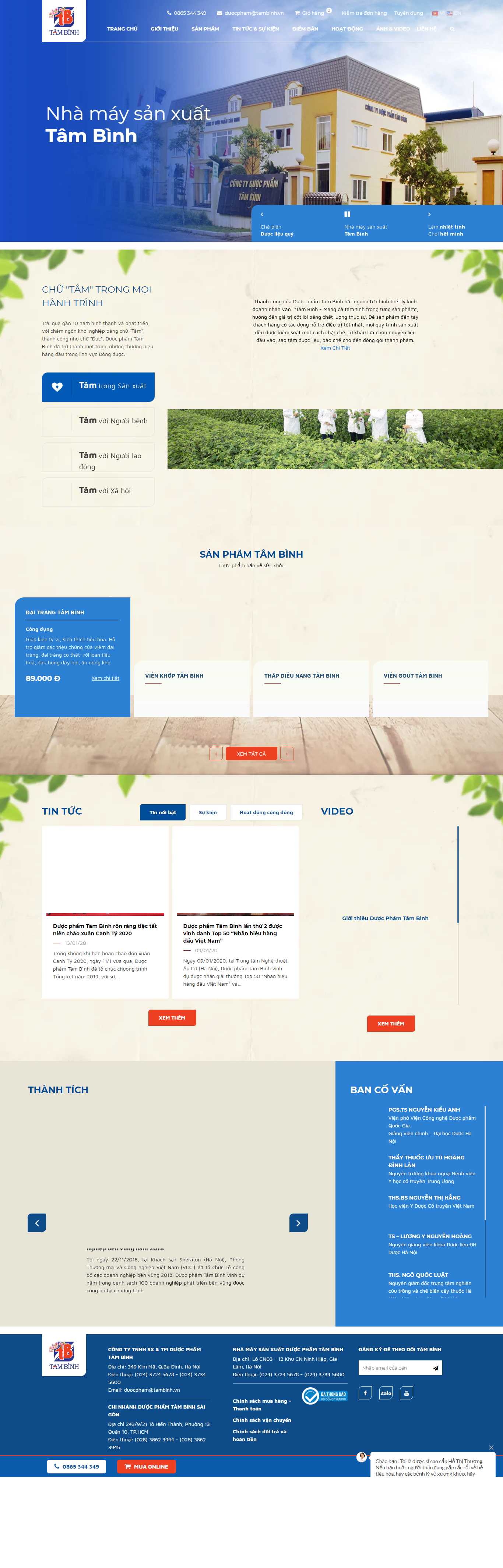 Thiết kế Web công ty dược tambinh.vn