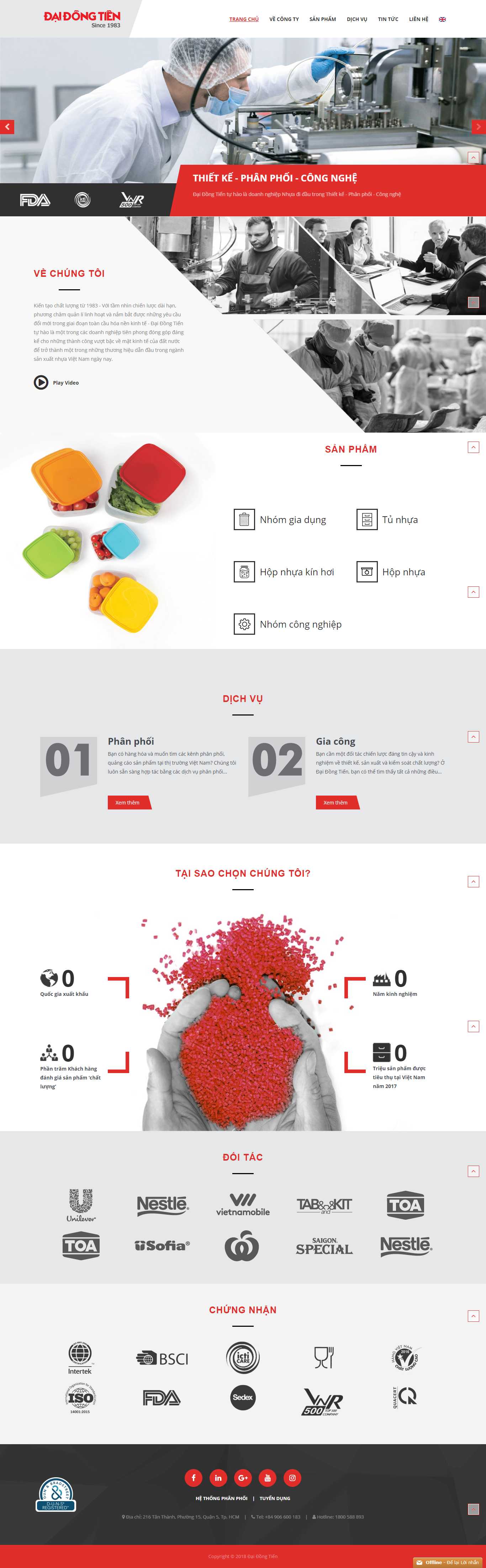 Thiết kế Web công ty nhựa daidongtien.com.vn