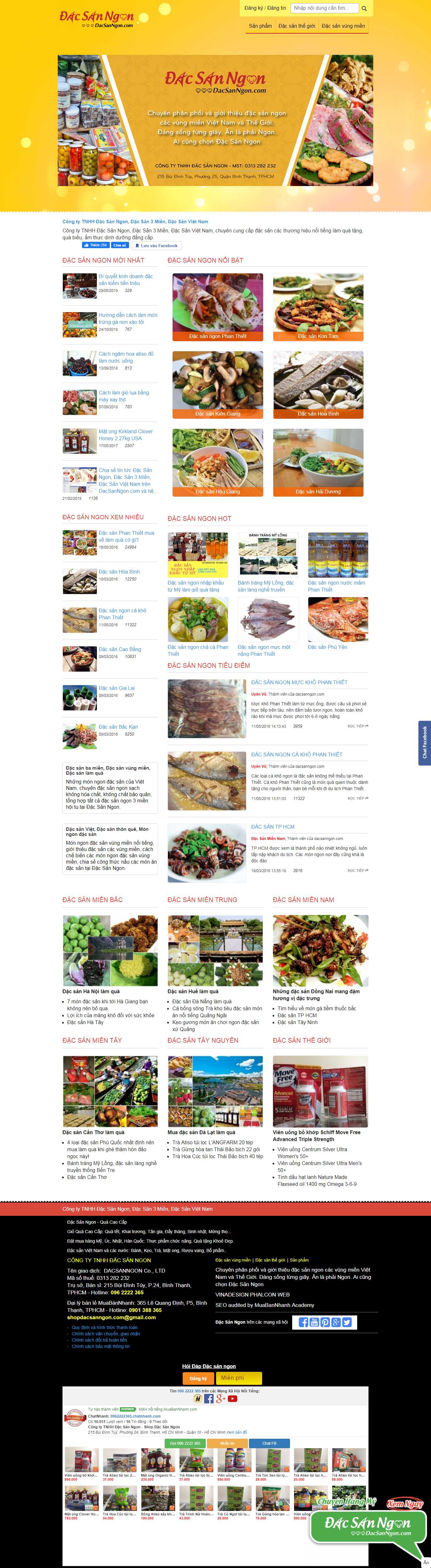 Thiết kế Web bán đặc sản 3 miền dacsanngon.com