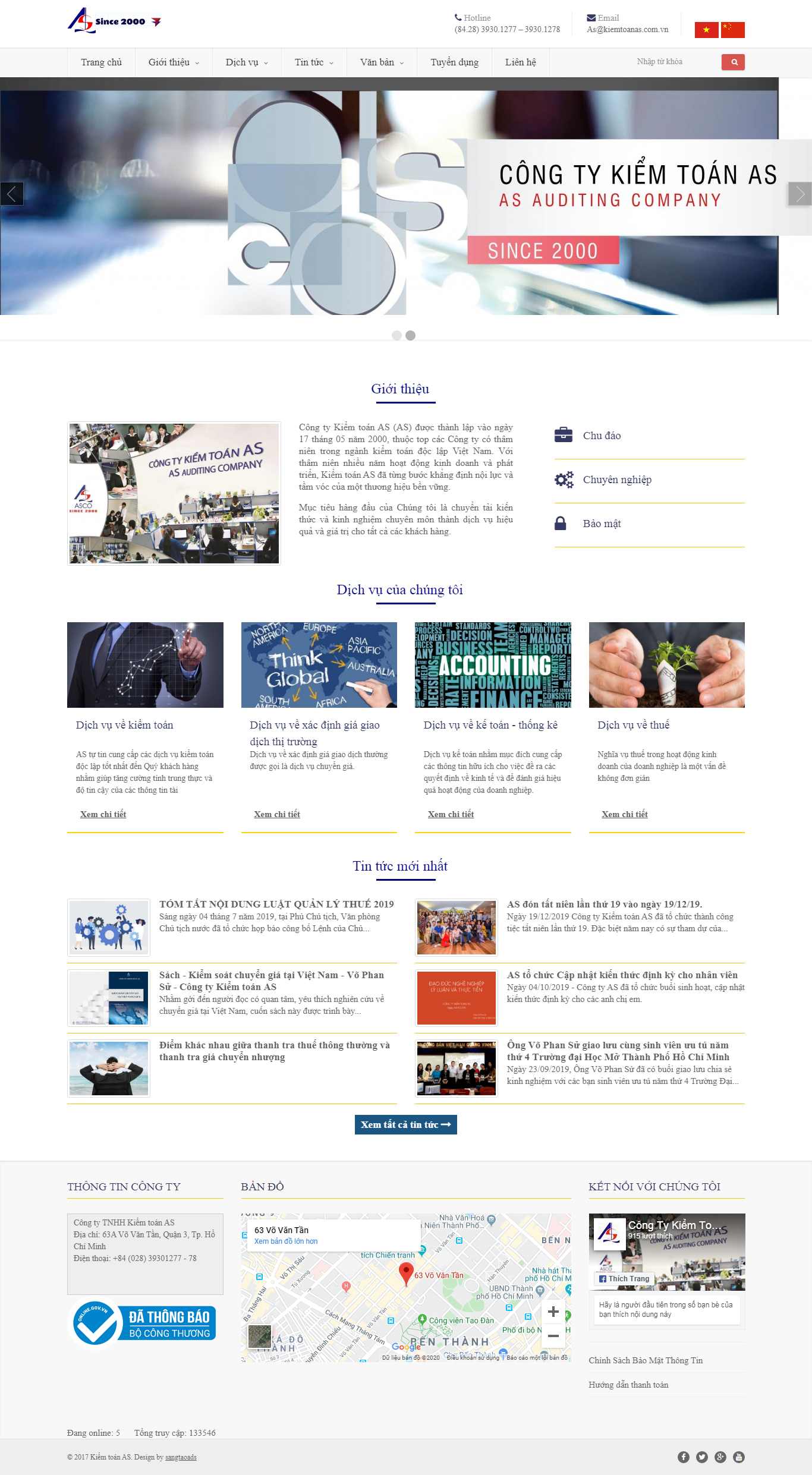 Thiết kế Web công ty kiểm toán kiemtoanas.com.vn