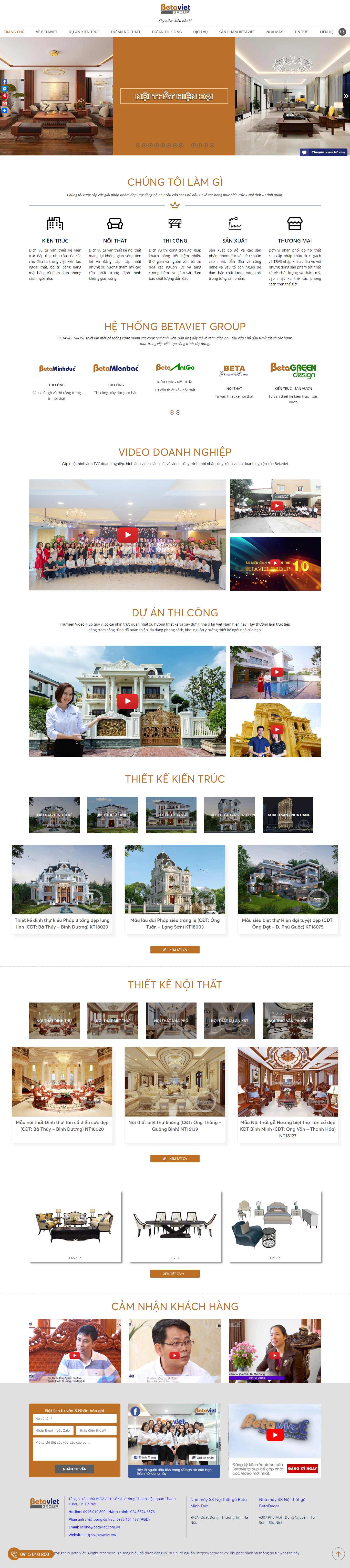 Thiết kế Web công ty xây dựng betaviet.vn