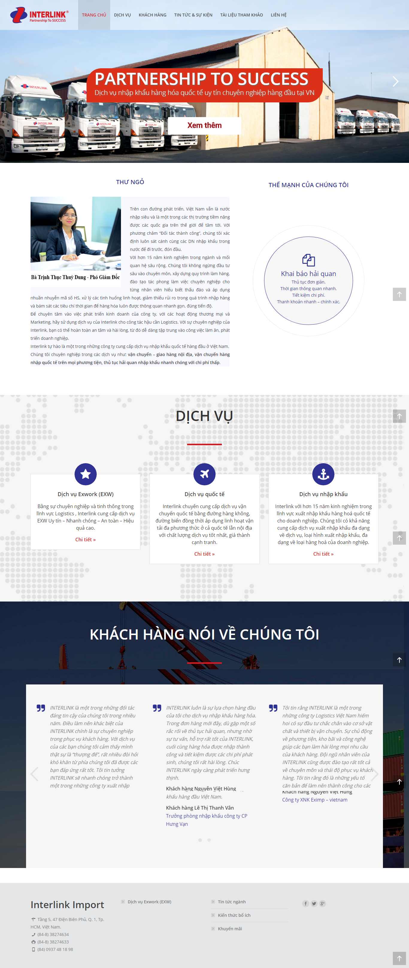 Thiết kế Web công ty nhập khẩu nhapkhauhang.com