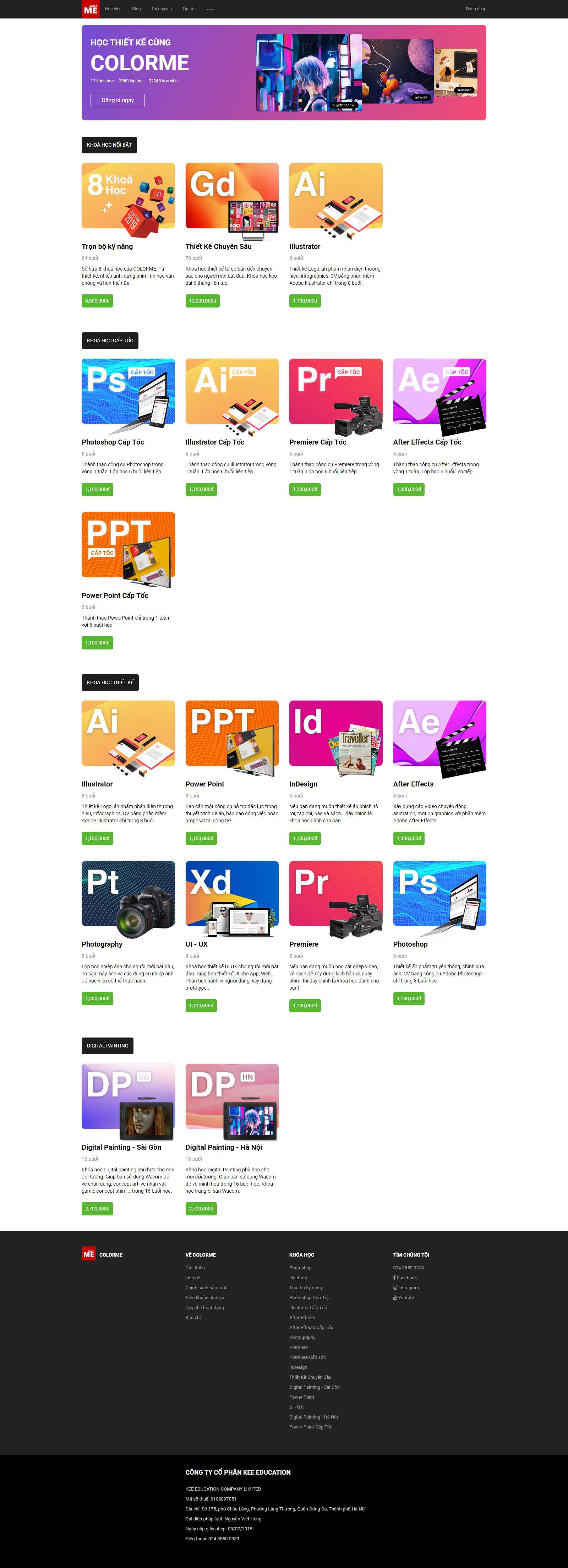 Thiết kế Web đồ họa đẹp colorme.vn