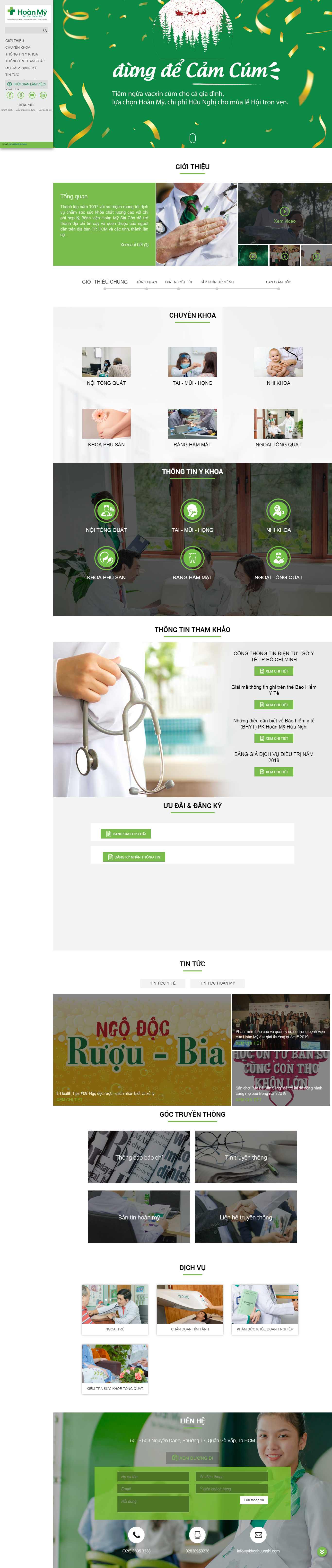 Thiết kế Web phòng khám đa khoa hoanmyhuunghi.com