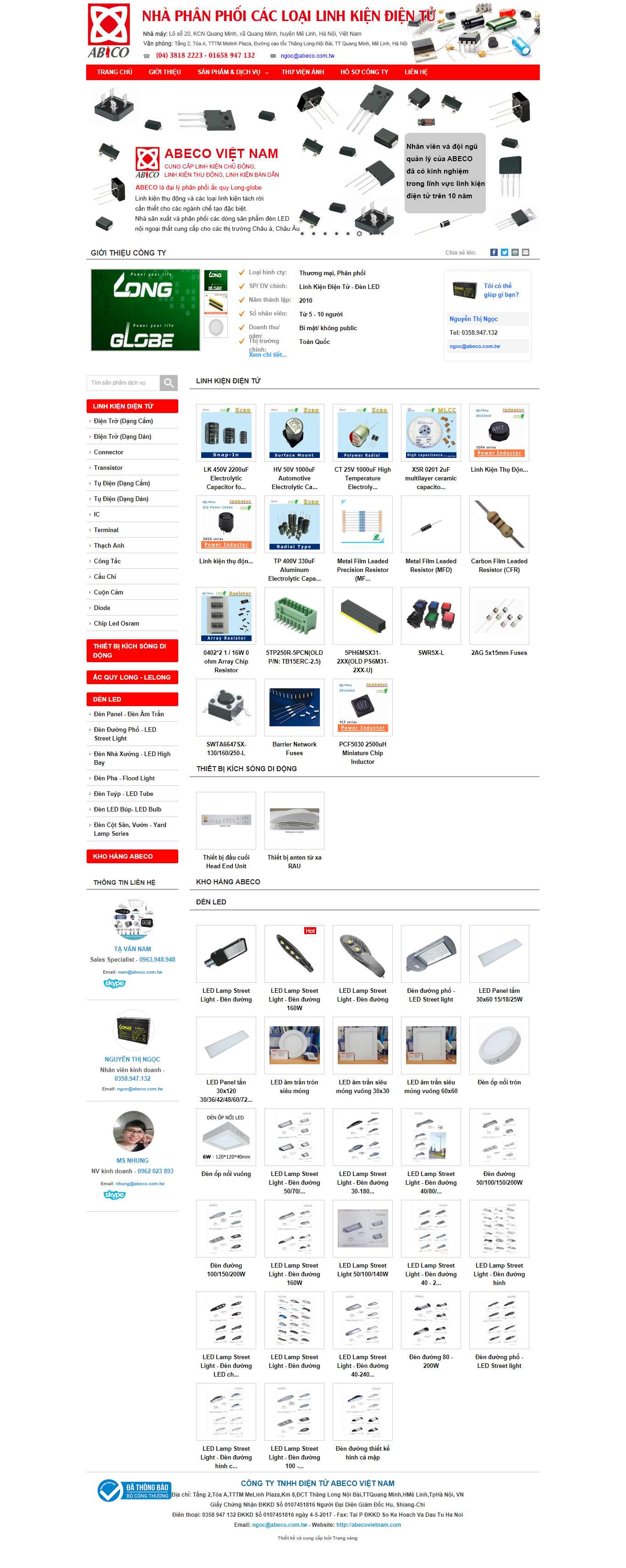 Thiết kế Web công ty điện tử abecovietnam.com