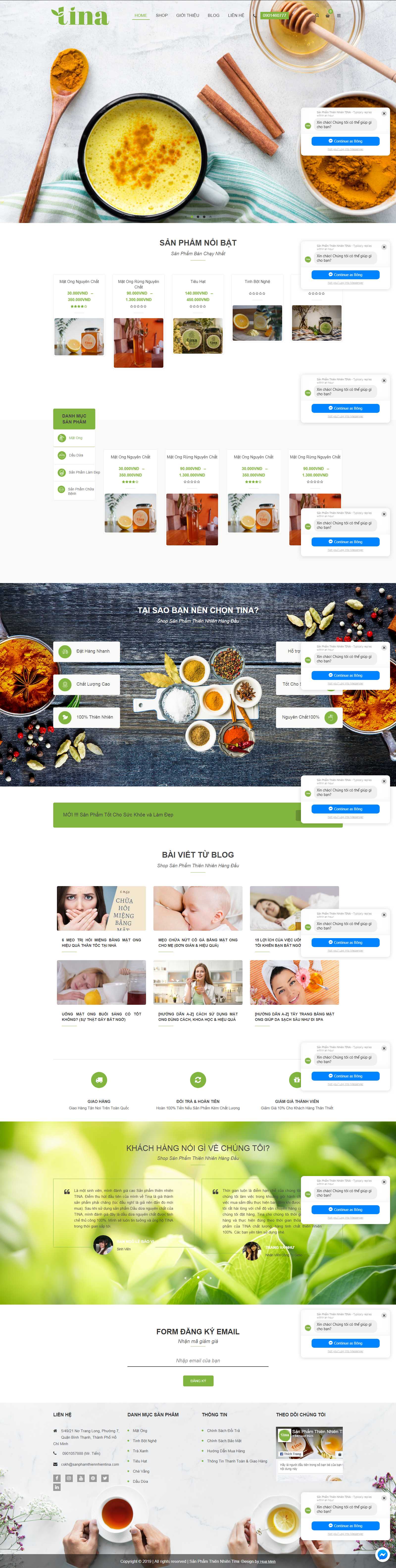Thiết kế Web rao thuê sanphamthiennhientina.com