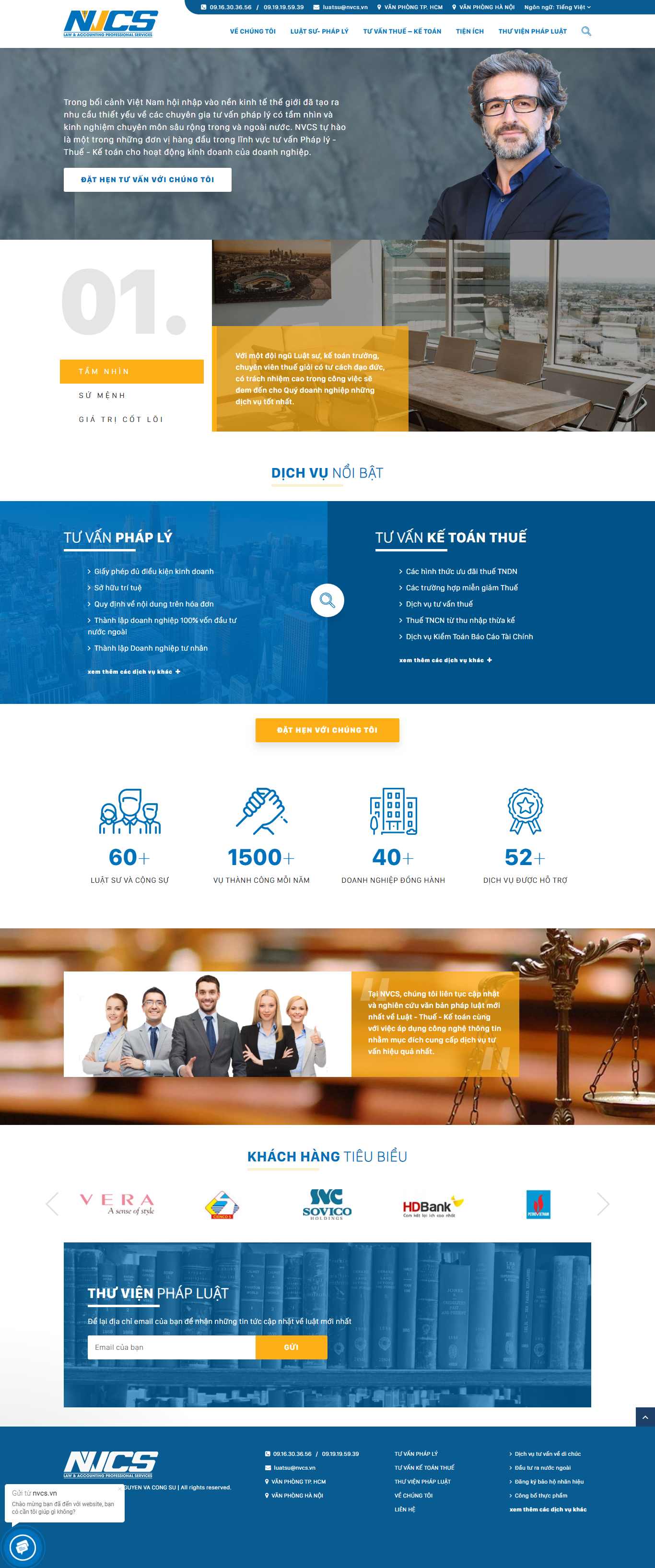 Thiết kế Web công ty luật nvcs.vn