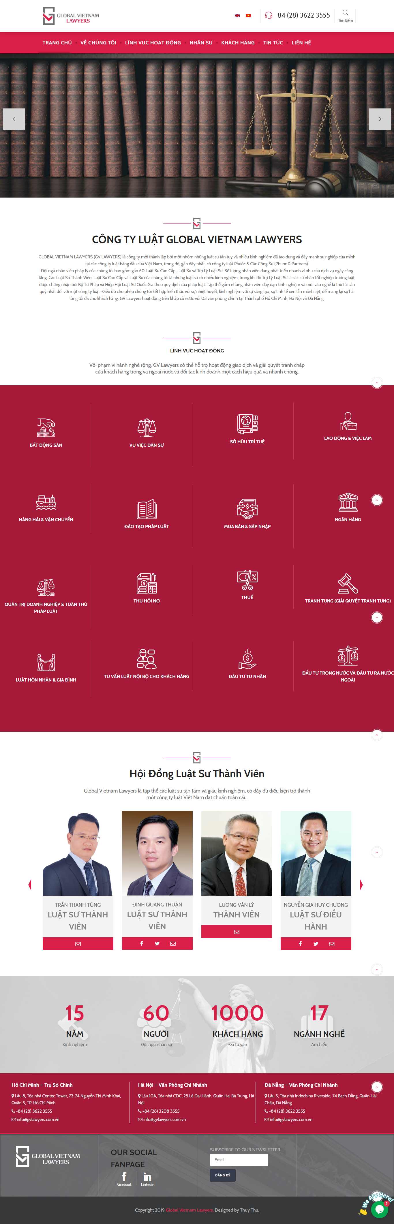 Thiết kế Web công ty luật gvlawyers.com.vn