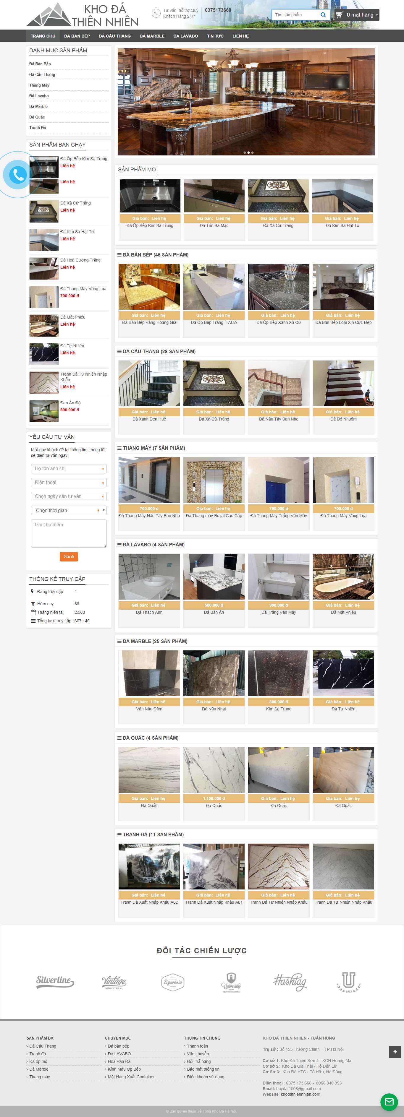 Thiết kế Web công ty đá ốp lát khodathiennhien.com