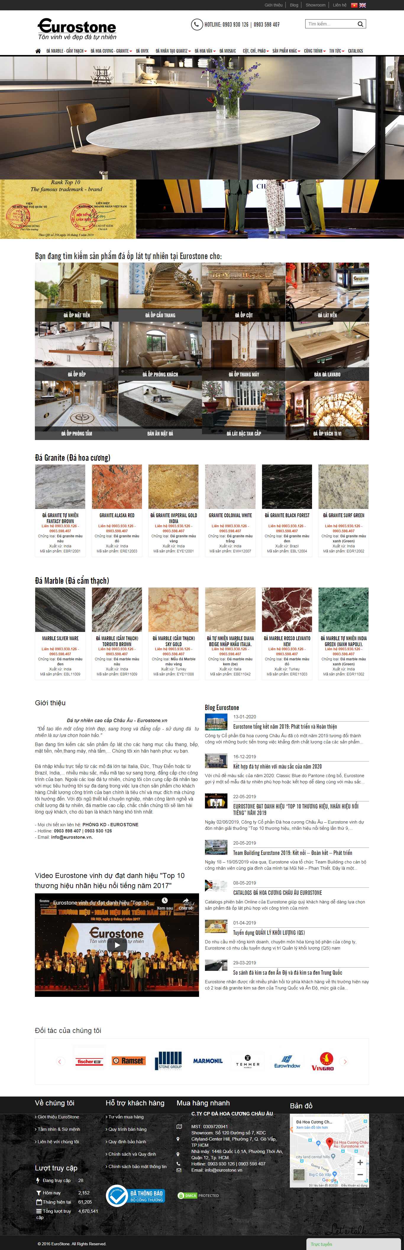 Thiết kế Web công ty đá ốp lát eurostone.vn