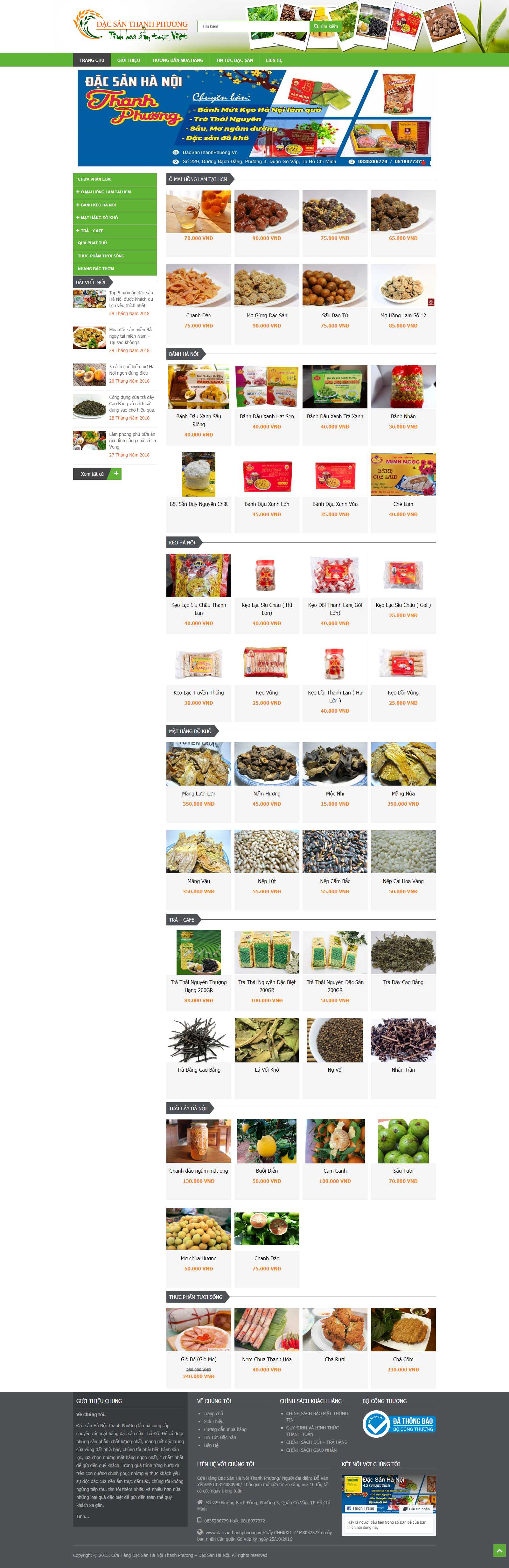 Thiết kế Web trang vàng dacsanthanhphuong.vn