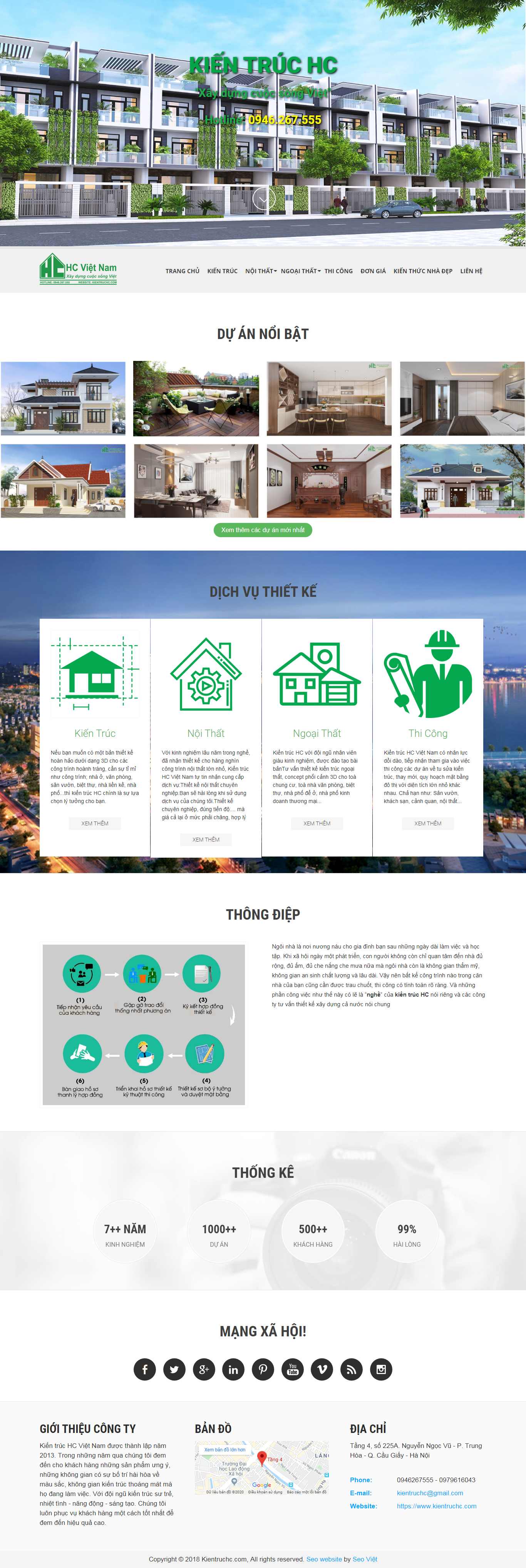 Thiết kế Web công ty kiến trúc kientruchc.com