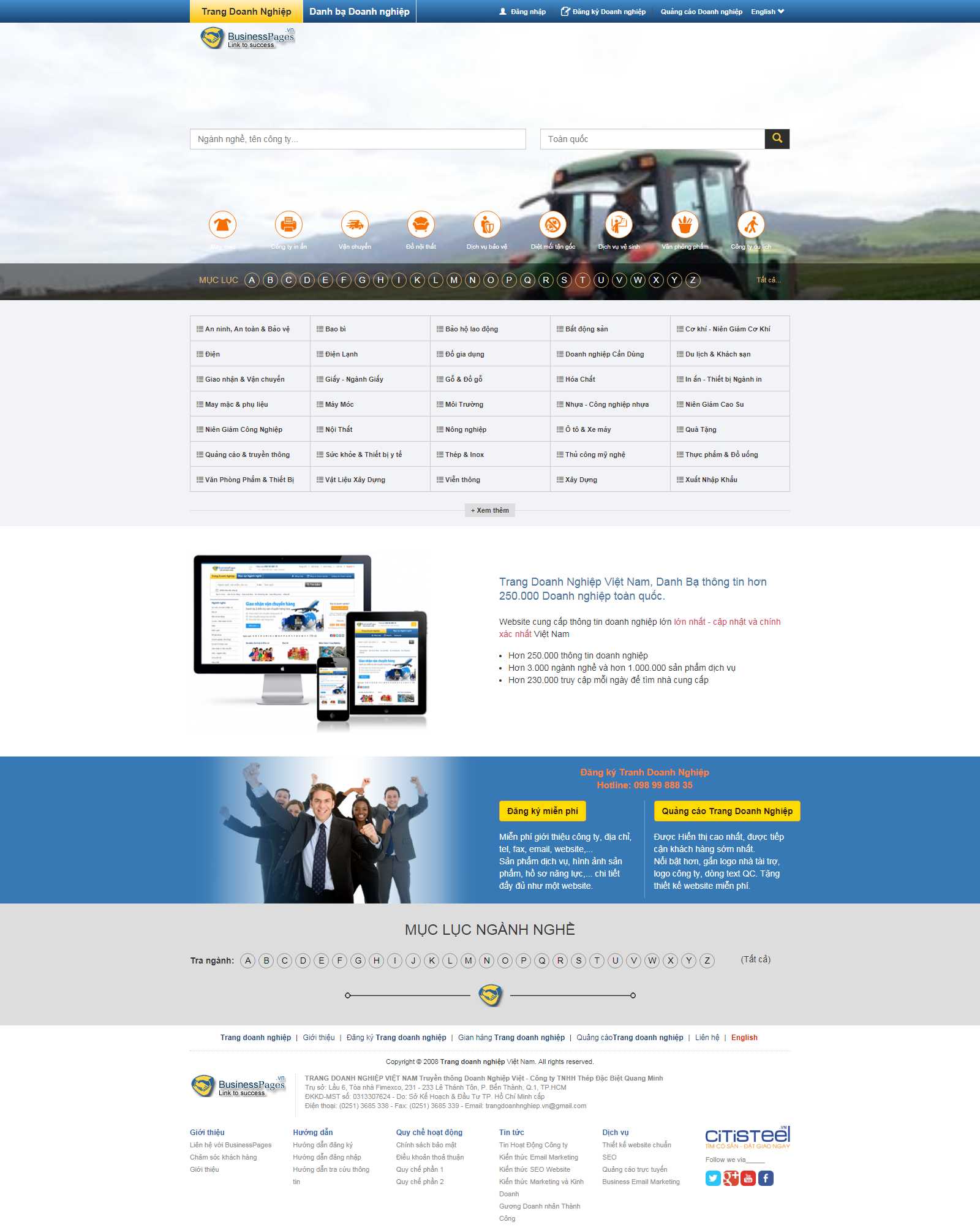 Thiết kế Web code thuần trangdoanhnghiep.vn